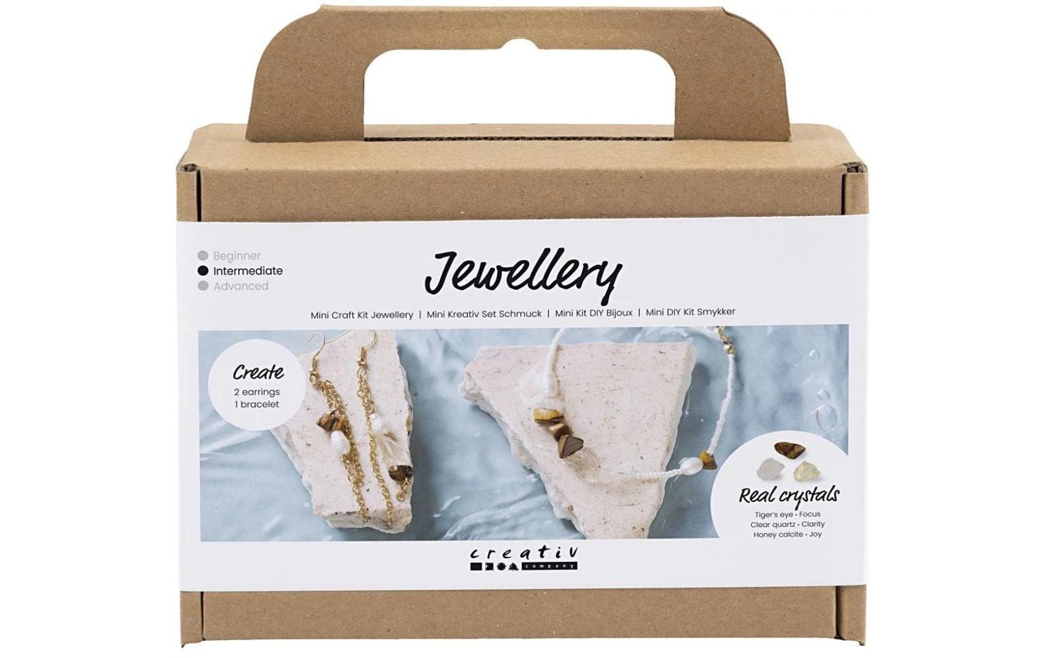 Creativ Company Mini Bastelset Schmuck Ohrringe und Halskette, Kristalle