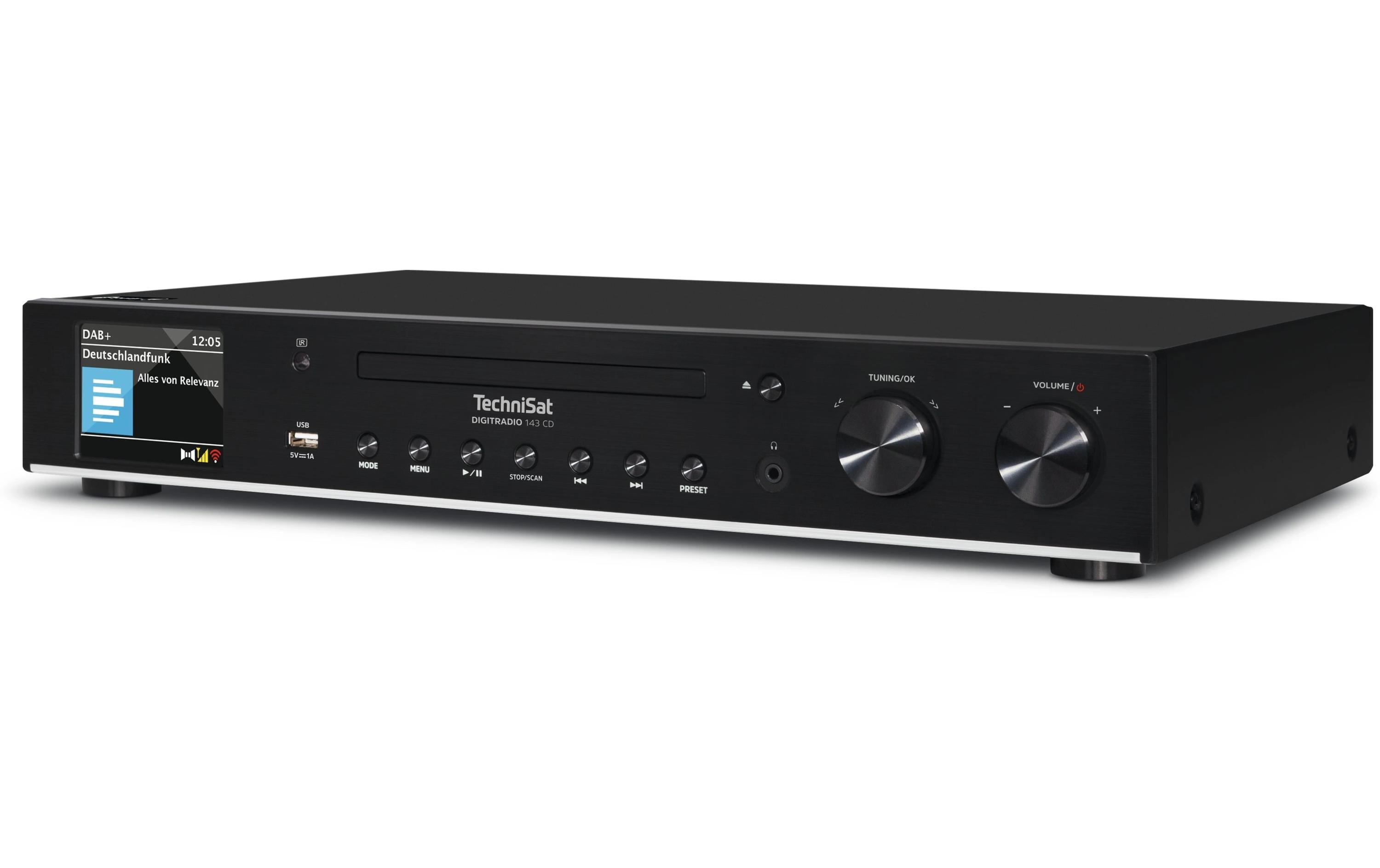 TechniSat DigitRadio 143 CD V3, schwarz DAB+, Internetradio, BT, CD