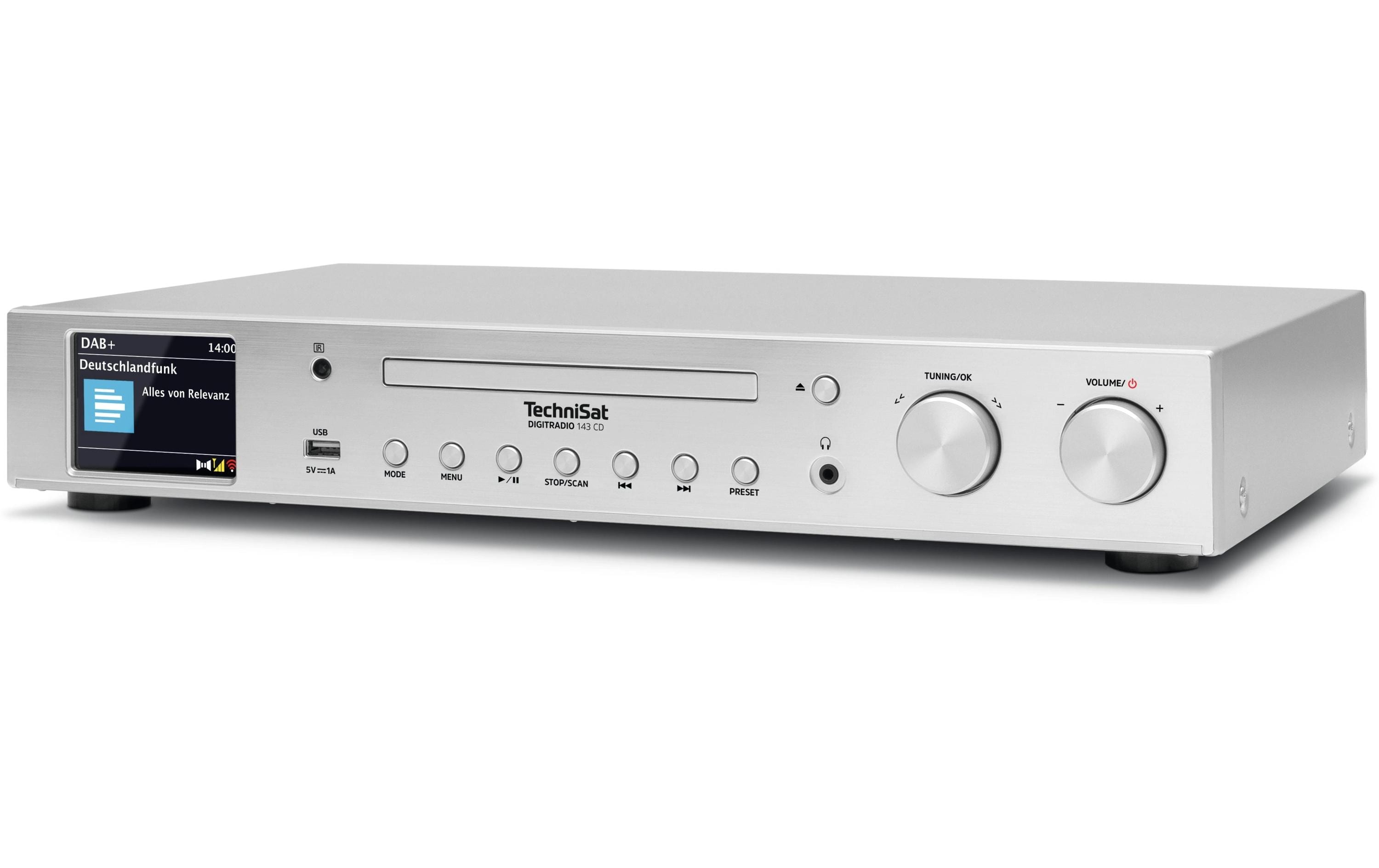 TechniSat DigitRadio 143 CD V3, silber DAB+, Internetradio, BT, CD