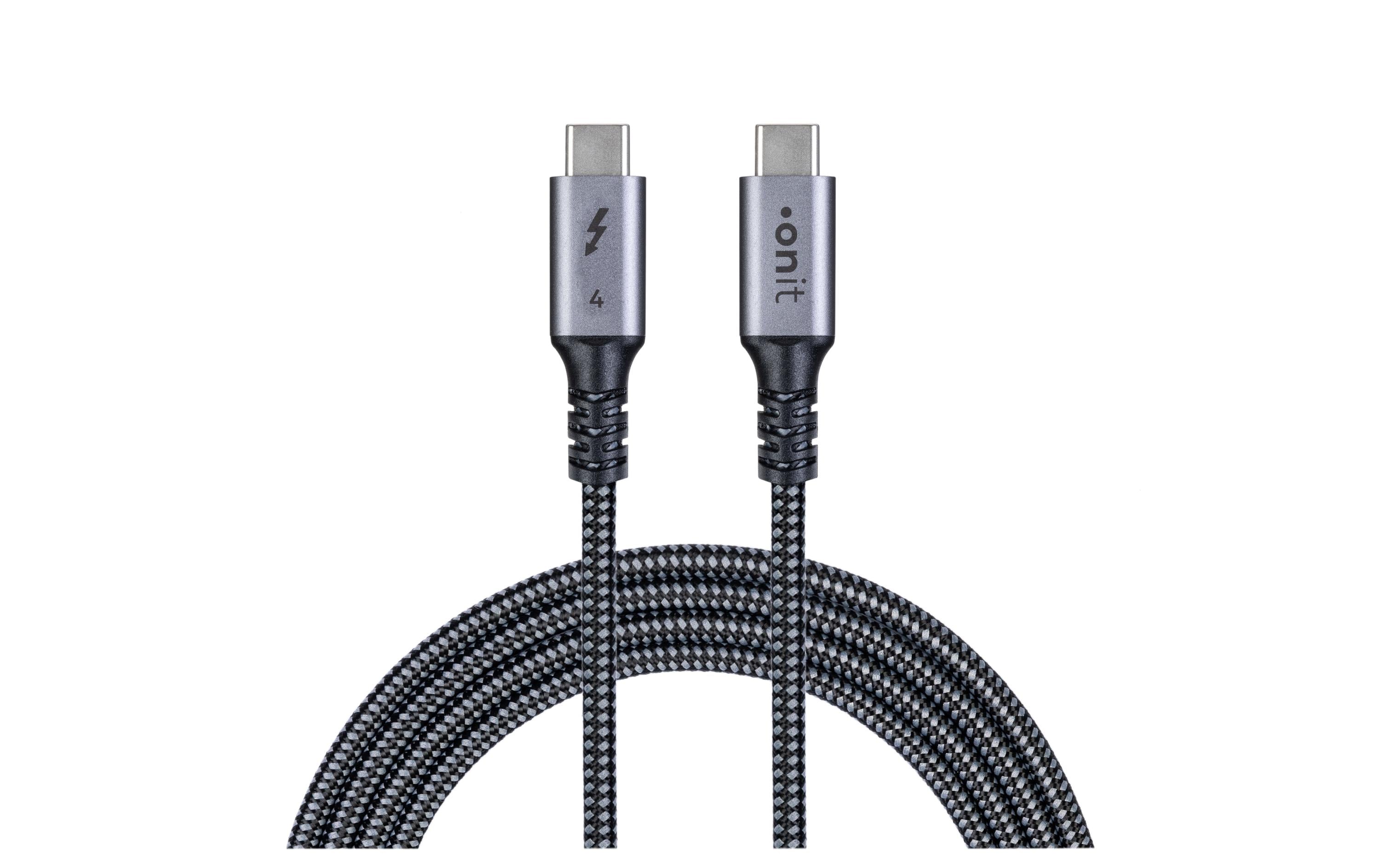 onit Thunderbolt4-Kabel premium C-C 1m 240W / 40Gbps / 8K@60Hz / PD3.1 / Coax