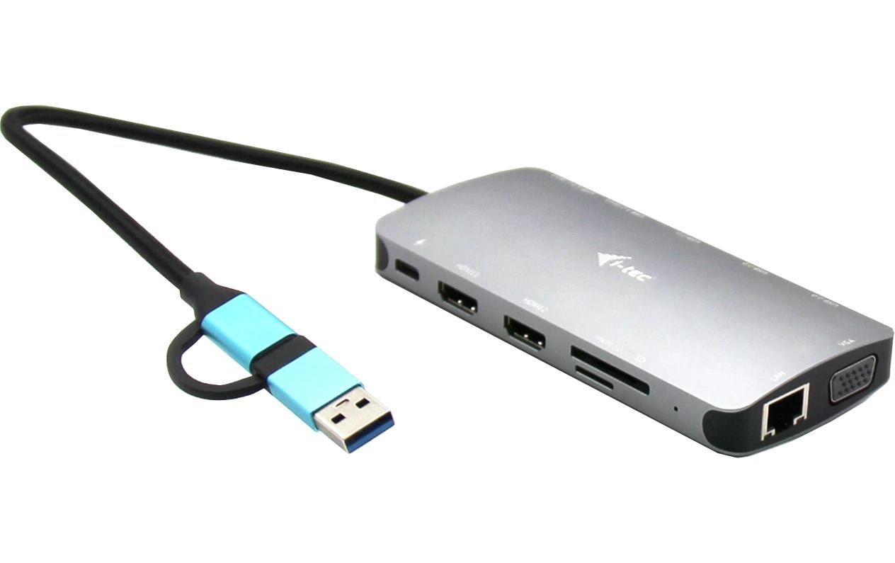 i-tec USB-C, Metal, Nano Dockingstation 2xHDMI, 1xVGA, 1xSD Cardreader