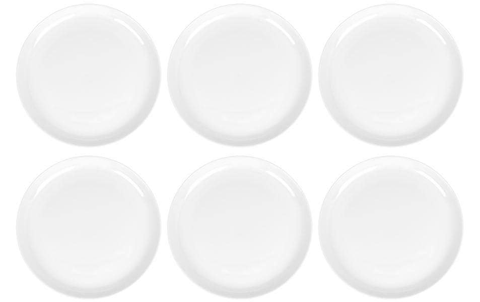 FURBER Teller klein 6er Set weiss Dia 21cm, porcelan, weiss