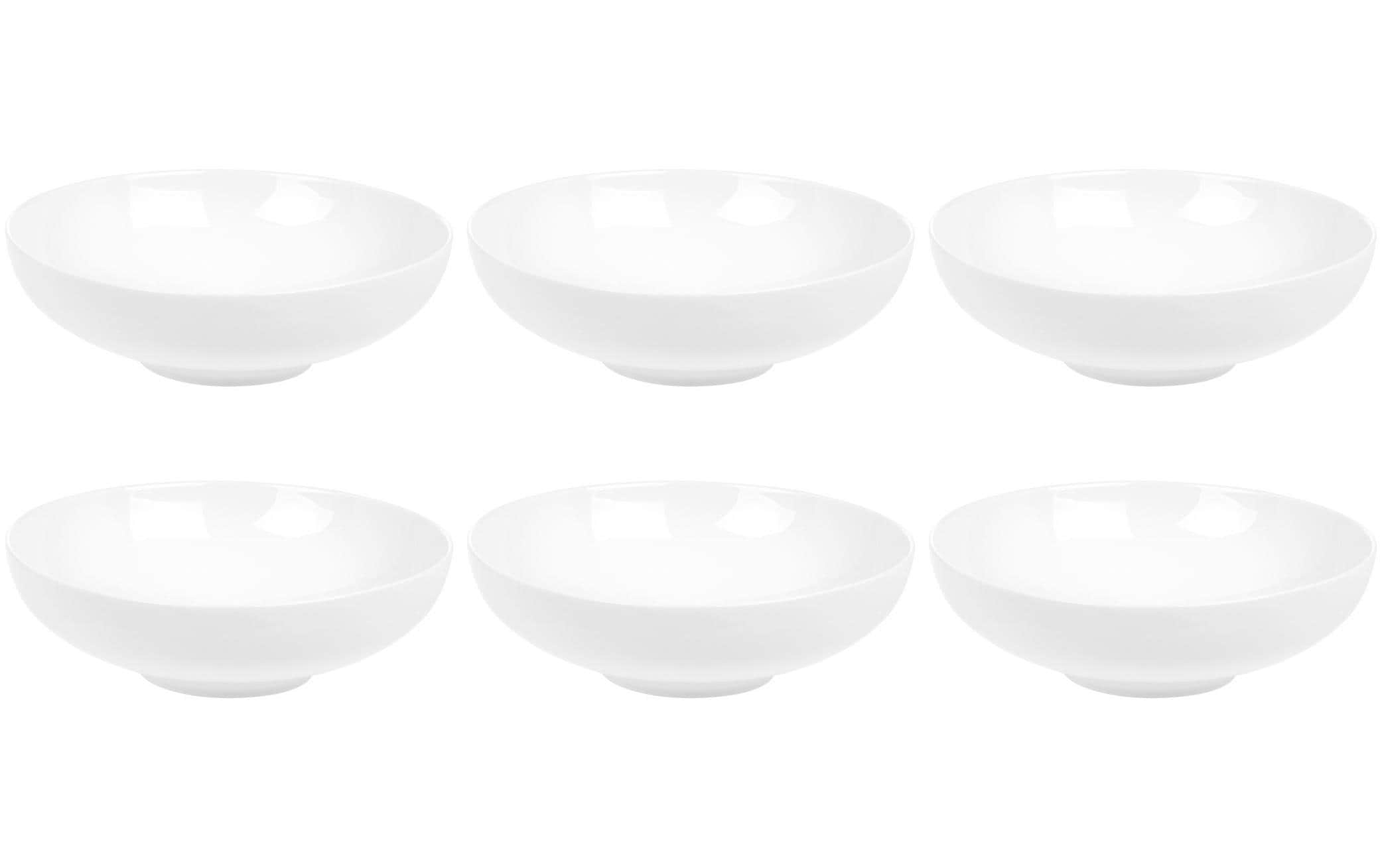 FURBER Schale gross 6er Set weiss Dia 20.5cm, porcelan, weiss