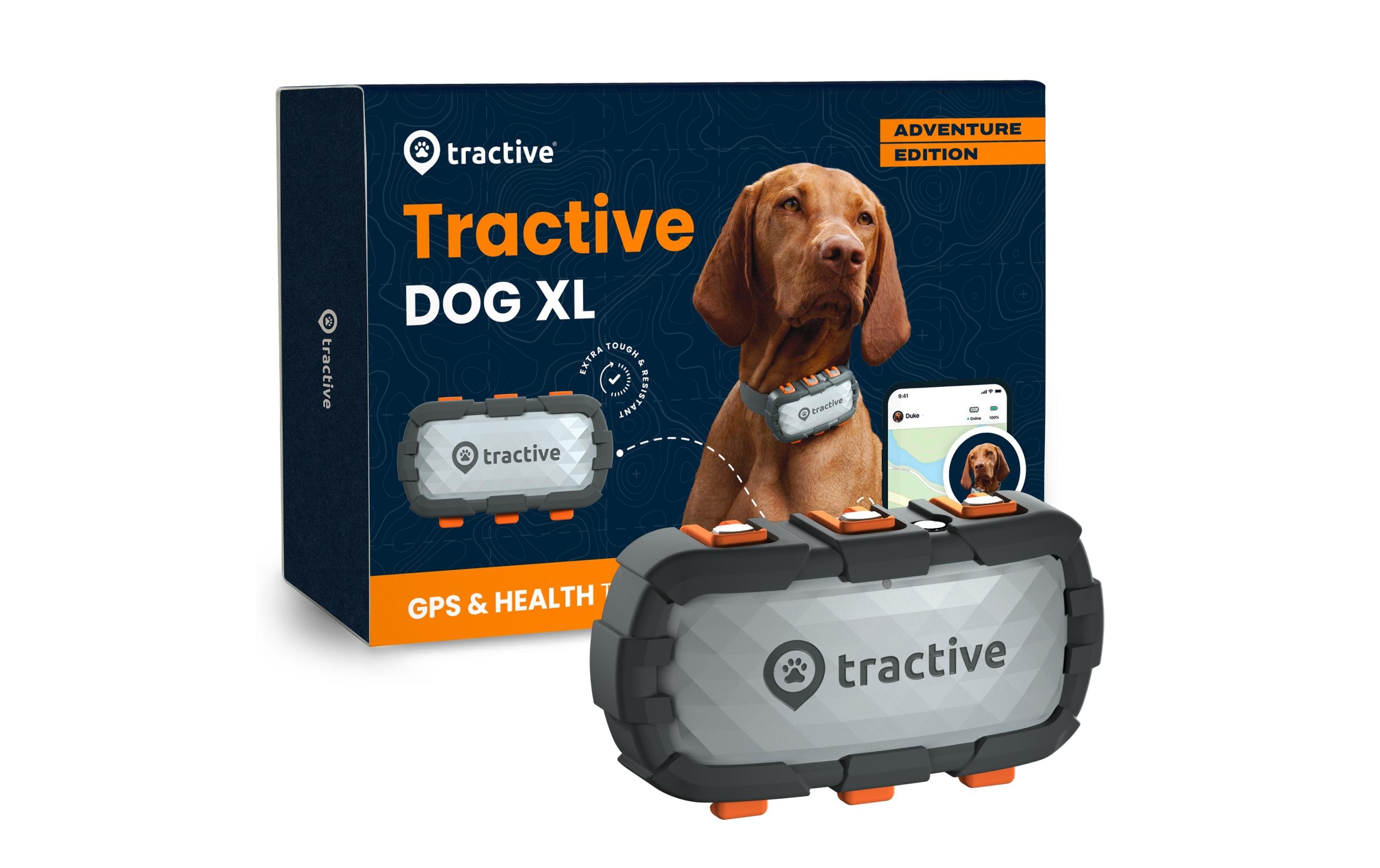 Tractive Hunde Tracker GPS DOG XL Adventure Edition, grau