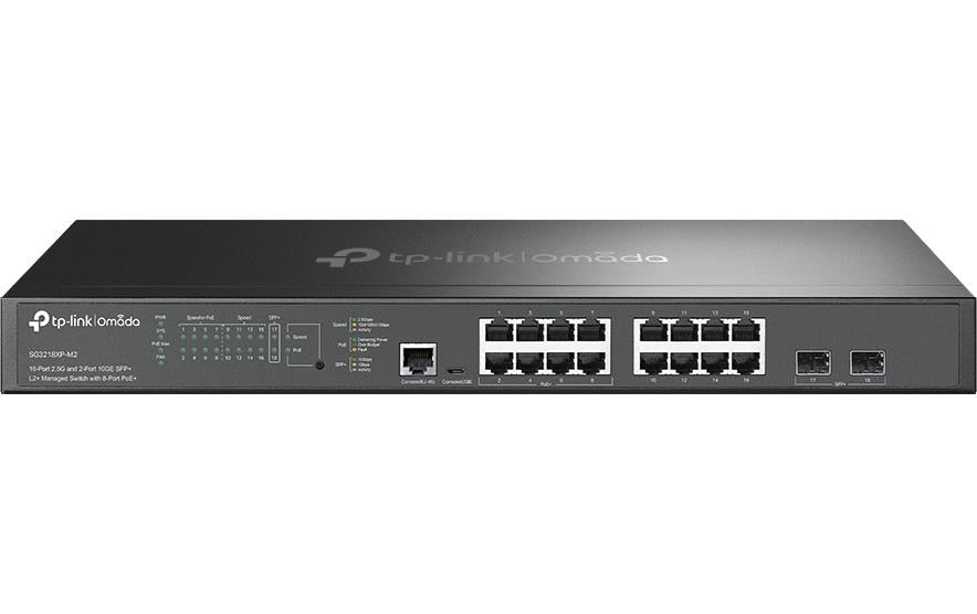 TP-Link SG3218XP-M2: 16Port man.Switch 2 Port 10GE SFP, 8 Port PoE+