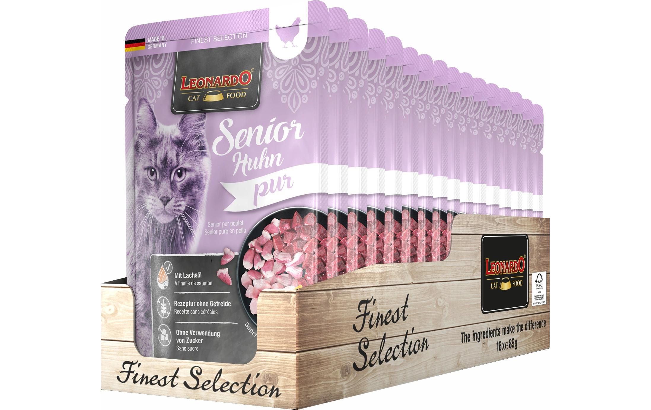 Leonardo Nassfutter Senior Huhn Pur Kit 16x85g