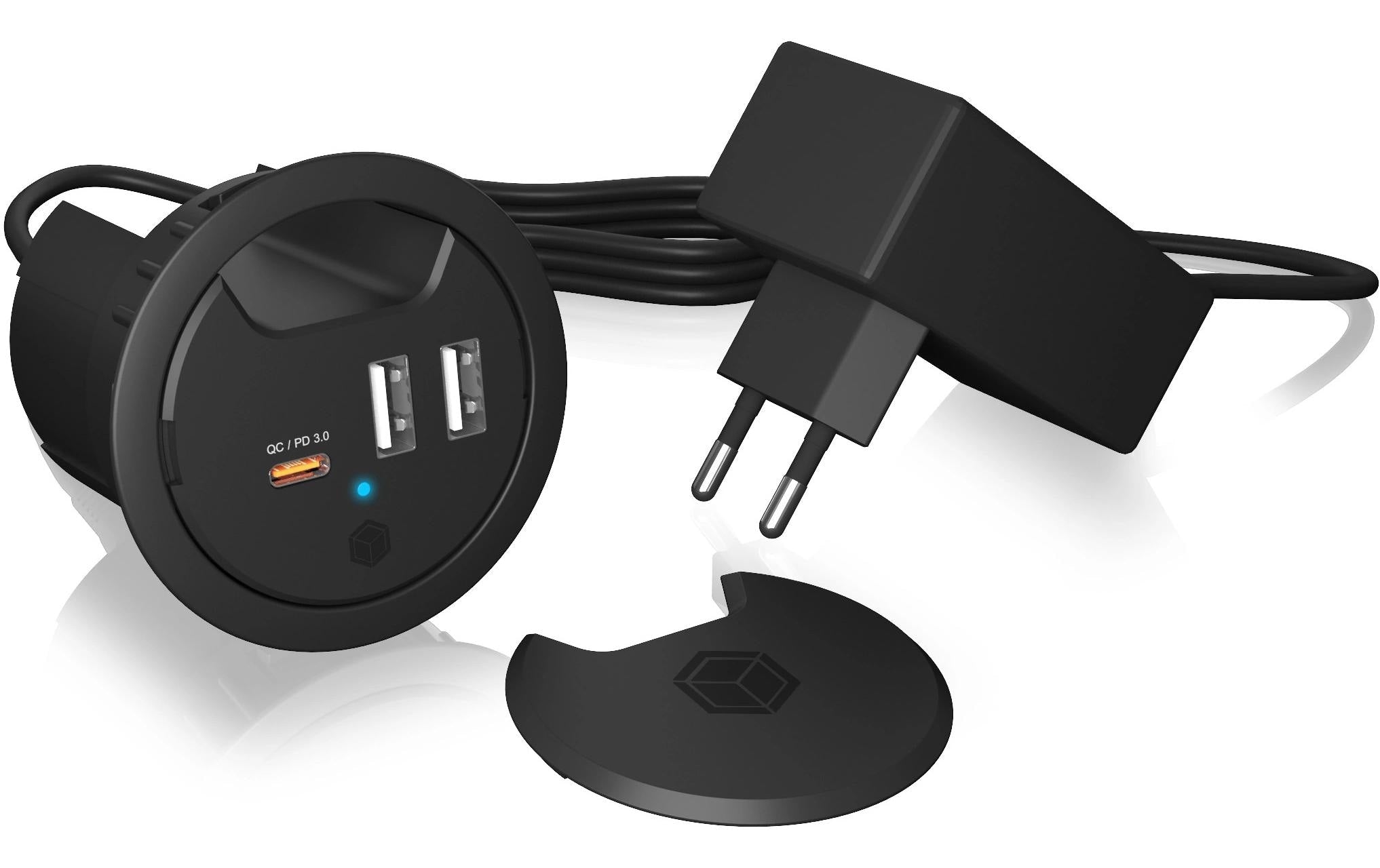 ICY BOX IB-HUB1407, 1x Type-C, 2x Type-A mit PowerDelivery & Quick Charge
