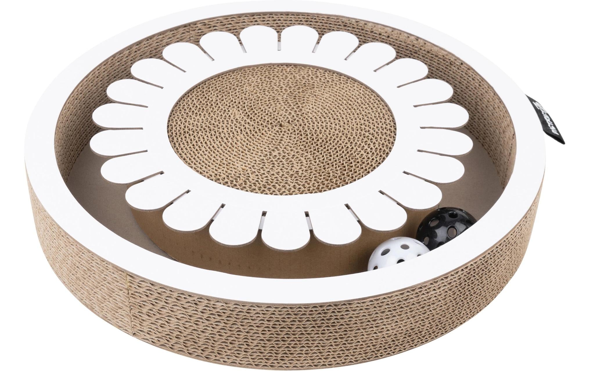 District70 Spielboard Bloom White 2 Bälle mit Glocke, 32x32x6cm