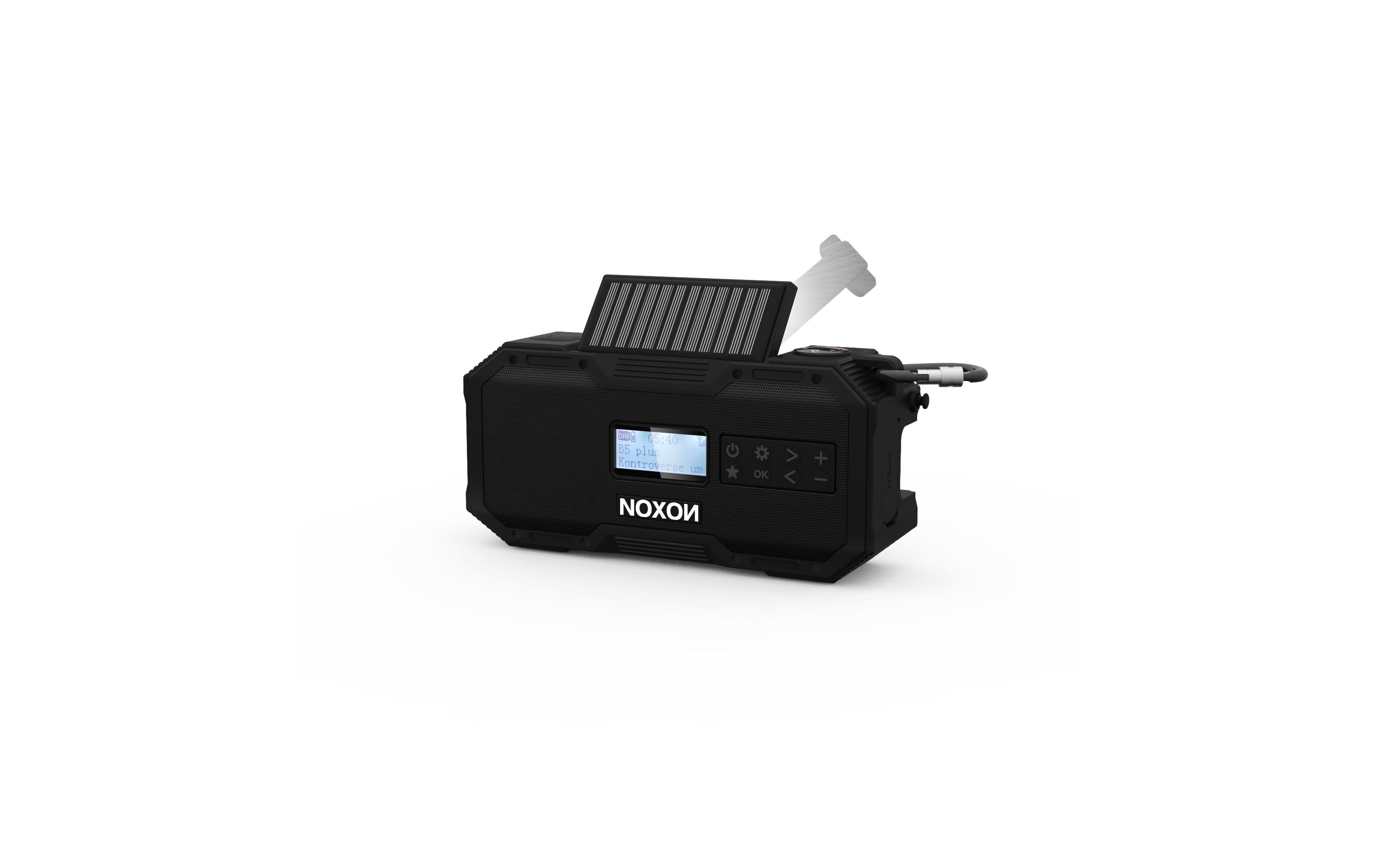 Noxon Dynamo Solar 411, DAB+ Radio Schwarz, BT, Solar, Dynamo, bis 12h Akku