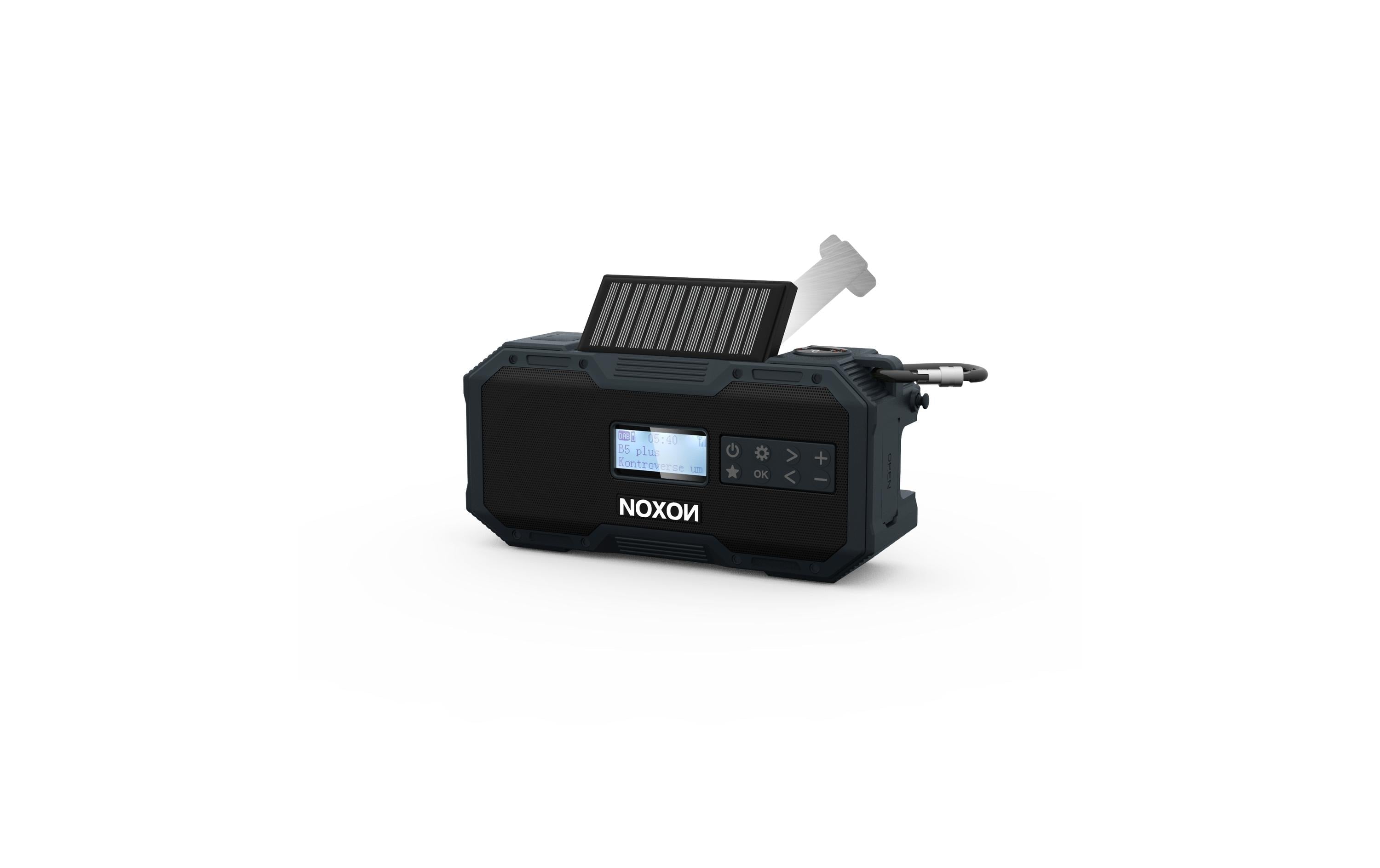 Noxon Dynamo Solar 411, DAB+ Radio Anthrazit, BT, Solar, Dynamo, bis 12h Akku