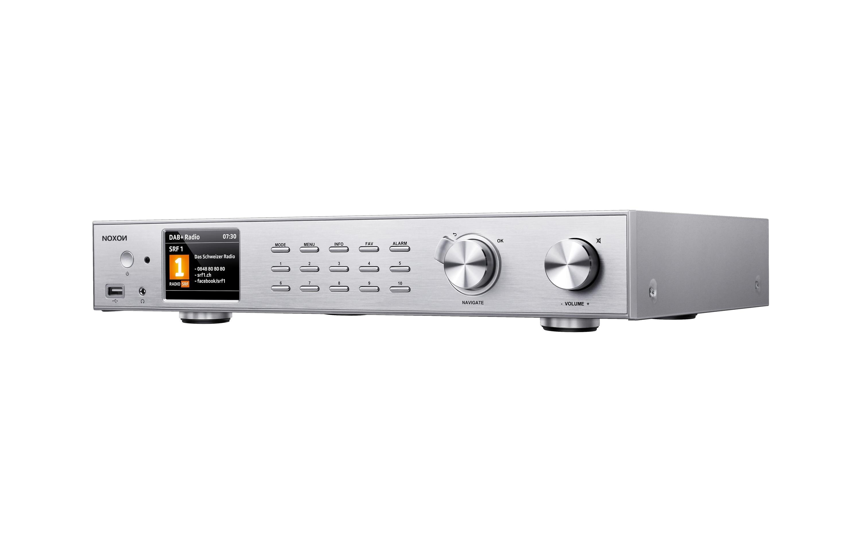 NOXON A571, DAB+ & Internetradio Tuner Silber, BT, USB, LAN & WLAN