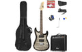 MAX GigKitQBL E-Gitarrenset, Quilted-Style, schwarz