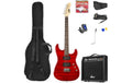 MAX GigKitQDR E-Gitarrenset, Quilted-Style, dunkelrot