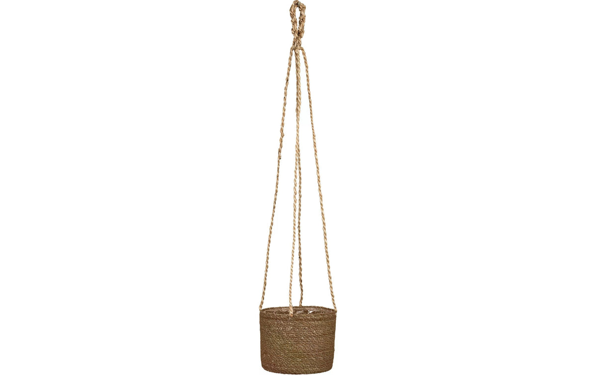 Scheurich Hängeampel Seegras, Braun Plastikeinsatz, 17x15 cm (DxH), 3.45 L