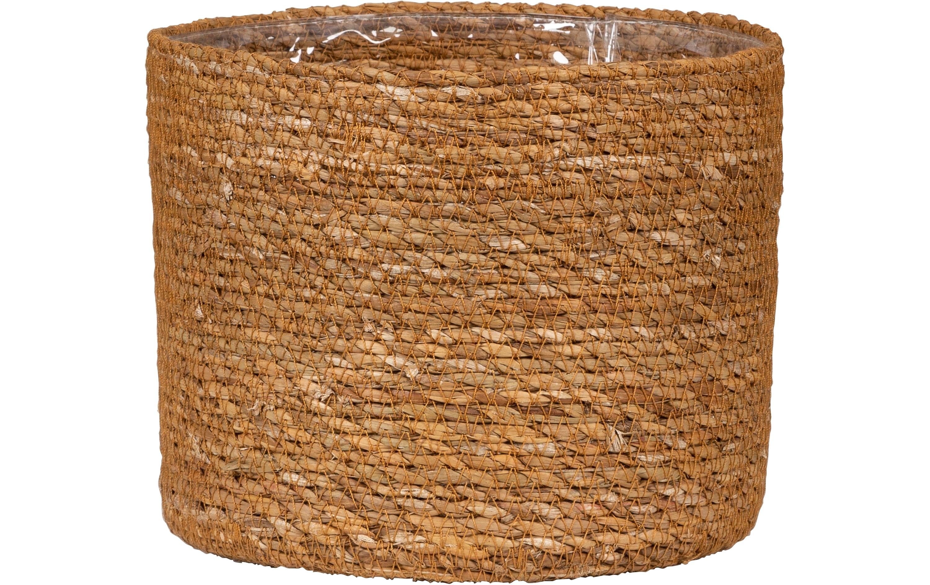 Scheurich Übertopf Korb Seegras, Nature Plastikeinsatz, 13x12 cm (DxH), 1.37 L