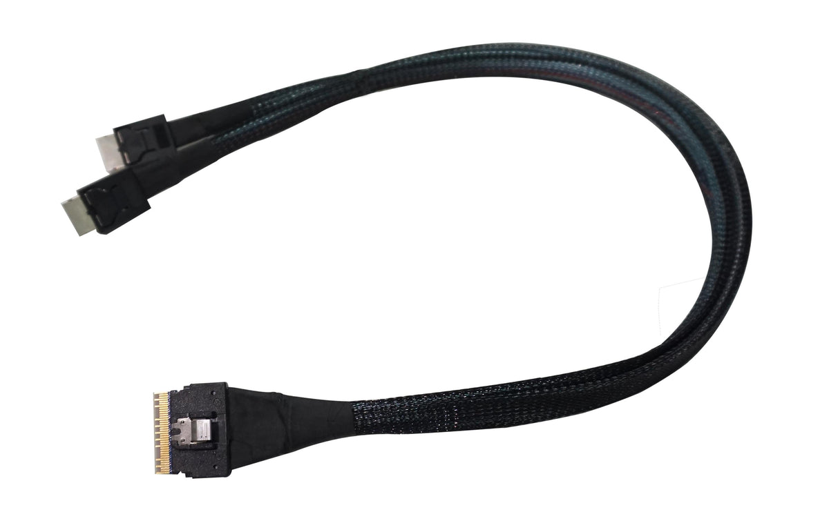 Highpoint U.2 NVME SFF-8654 - 2xSFF-8611 0.5m Kabel, Anschluss an Oculink Backplane