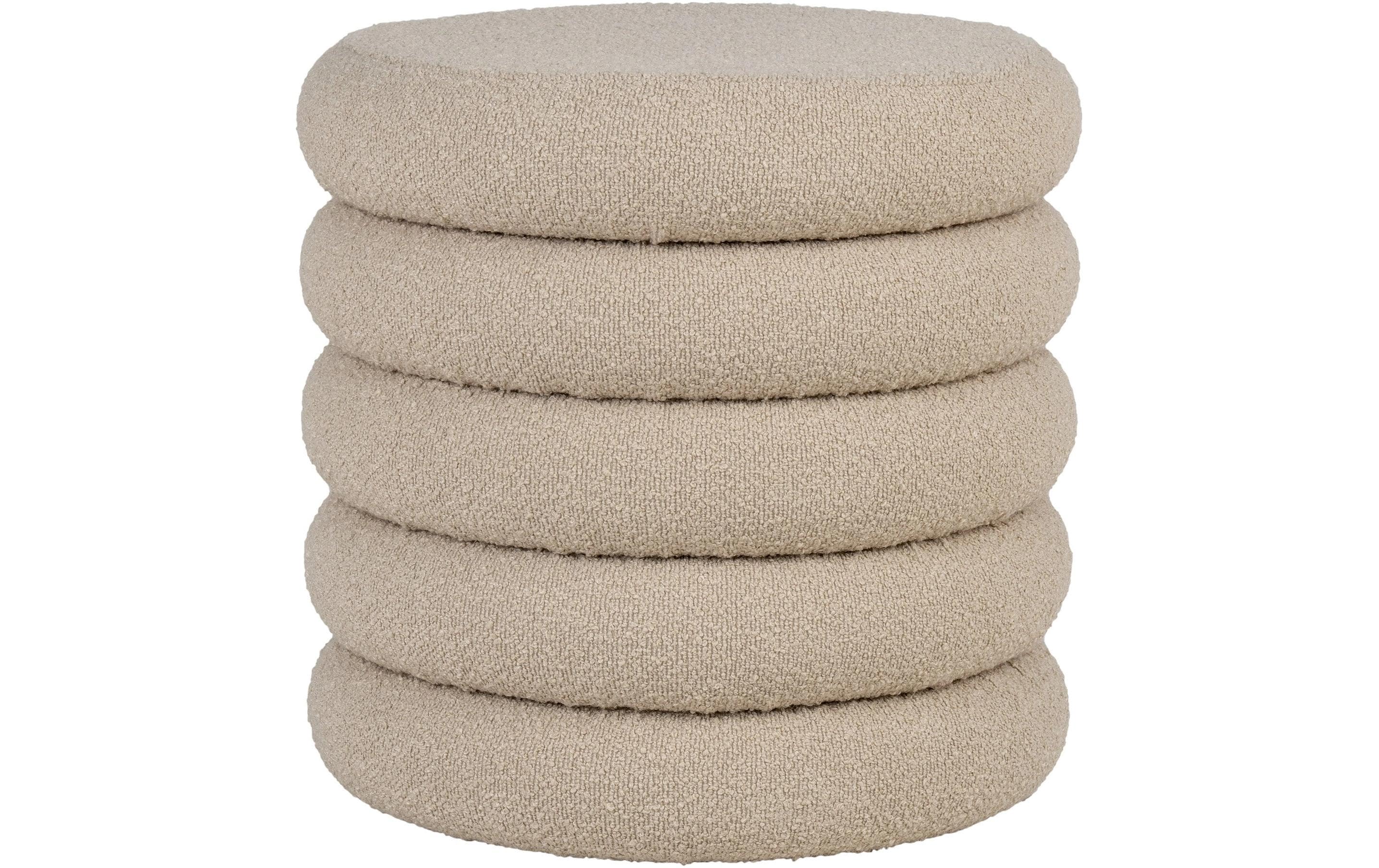 House Nordic Pouf Brooklyn Beige Mit Stauraum, Ø44x44 cm