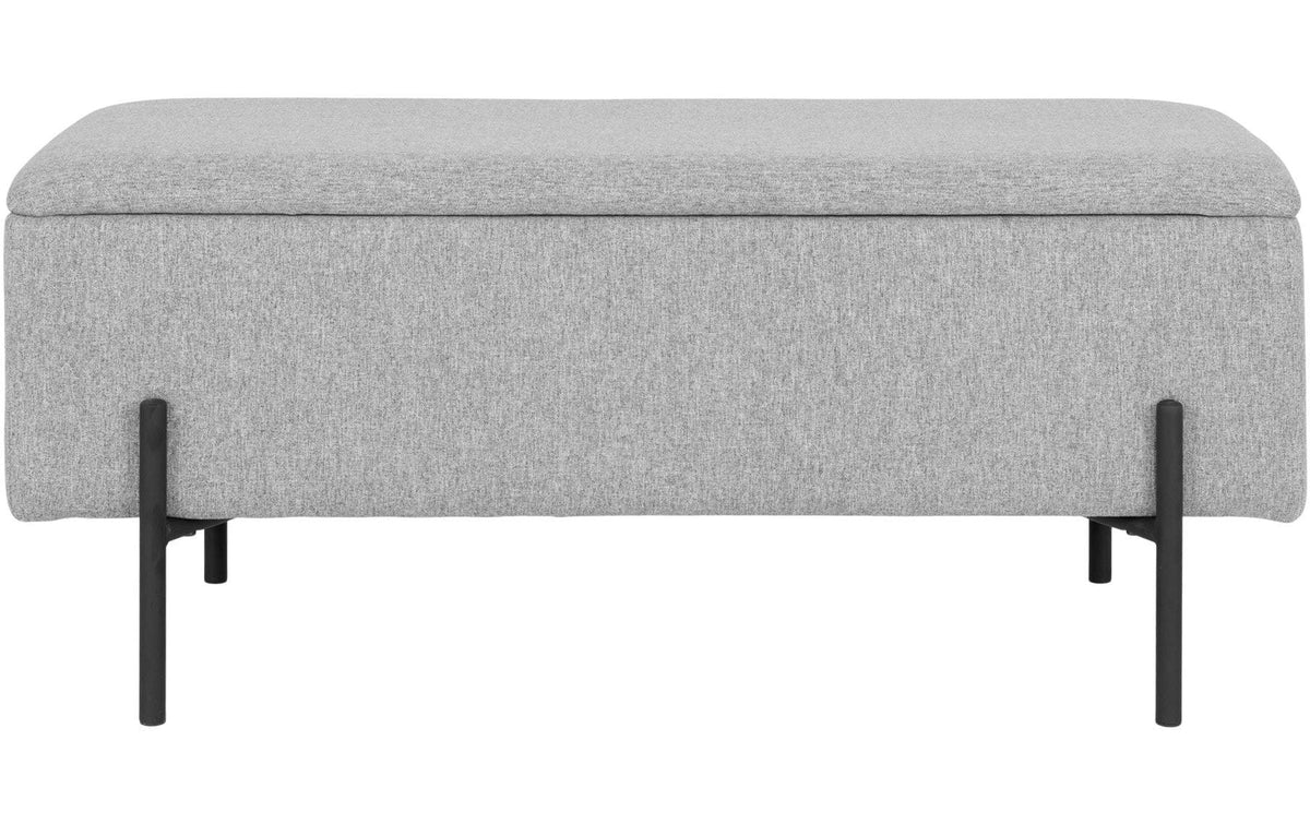 House Nordic Sitzbank Watford Hellgrau Mit Stauraum, L:36.5, B:95, H:46cm