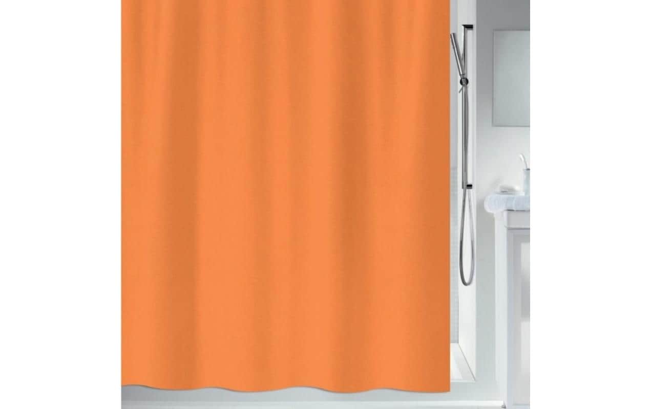 spirella PRIMO Duschvorhang, Orange Polyester, 120x200 cm (BxH), waschbar 40 °C