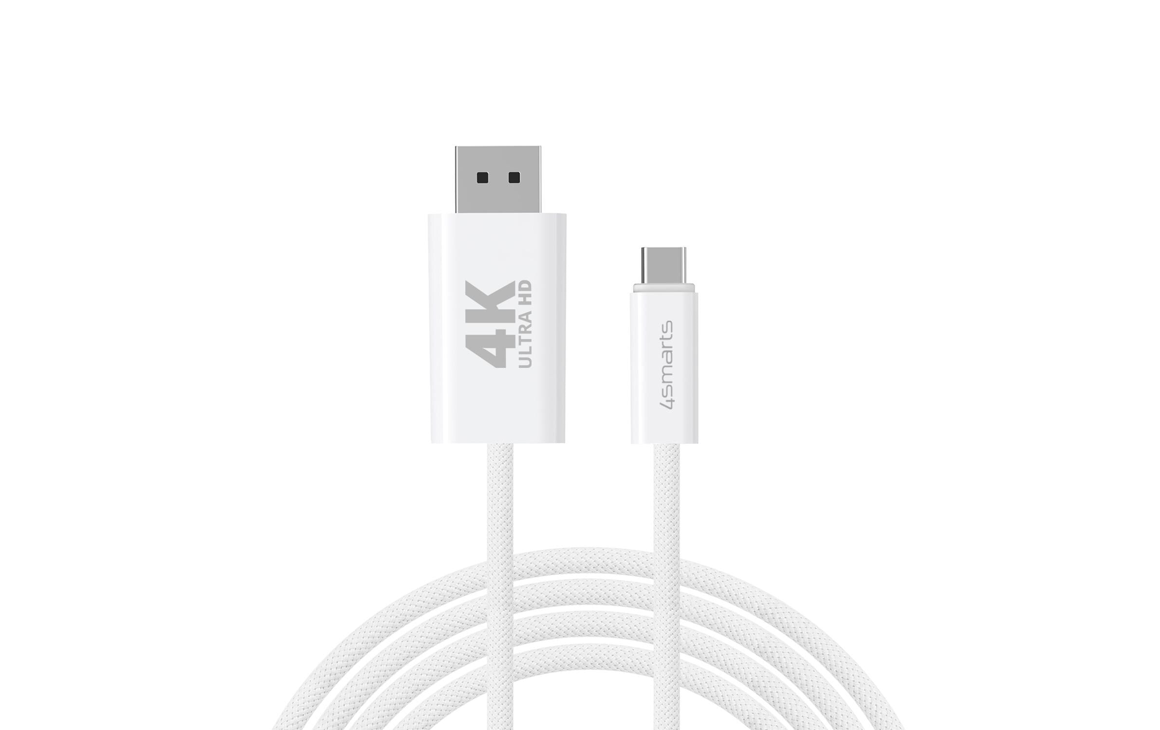 4smarts USB-C auf DisplayPort, 2m Farbe: Weiss