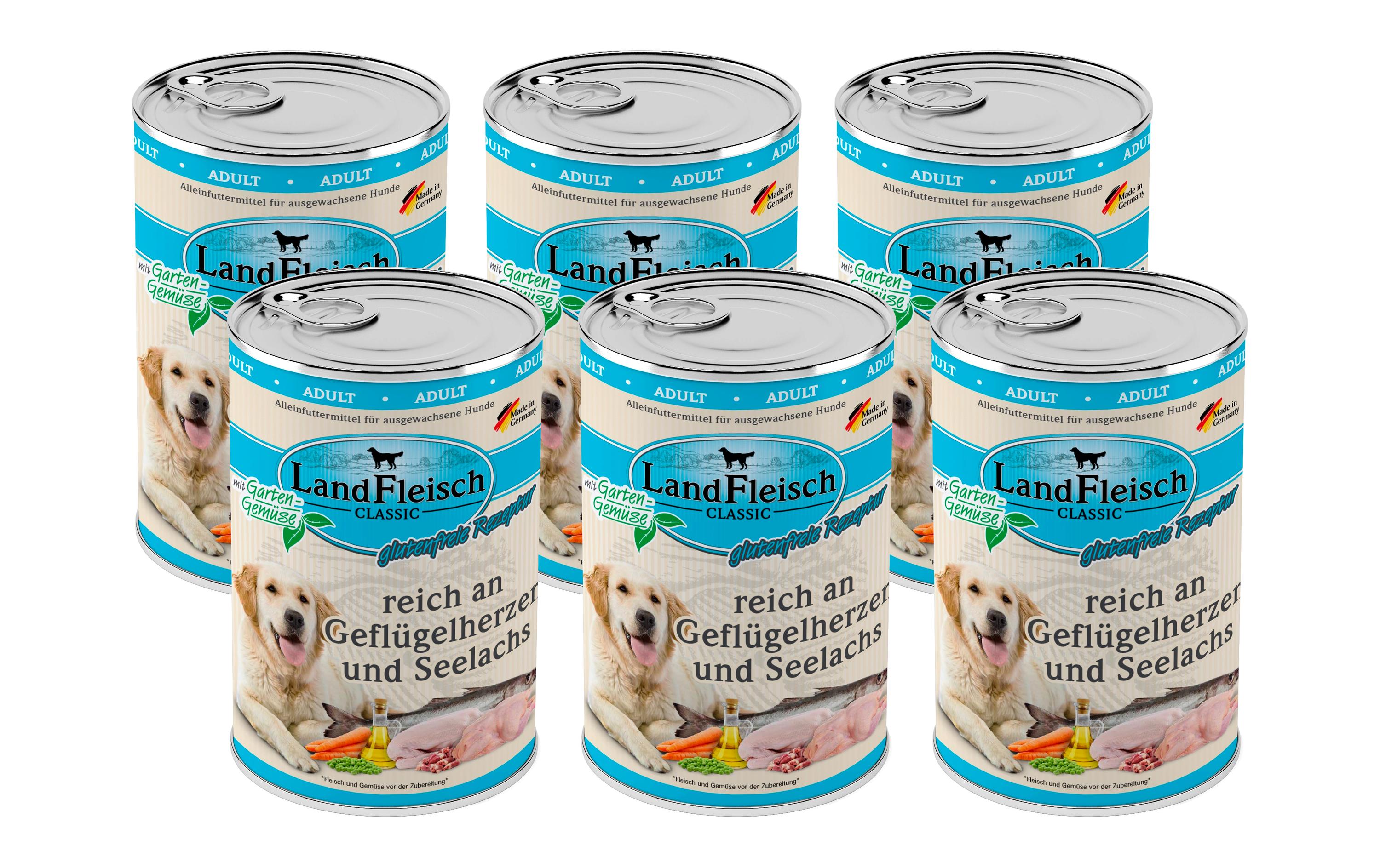 Landfleisch Classic Gefl.herz&Seelachs KIT 6 x 400g