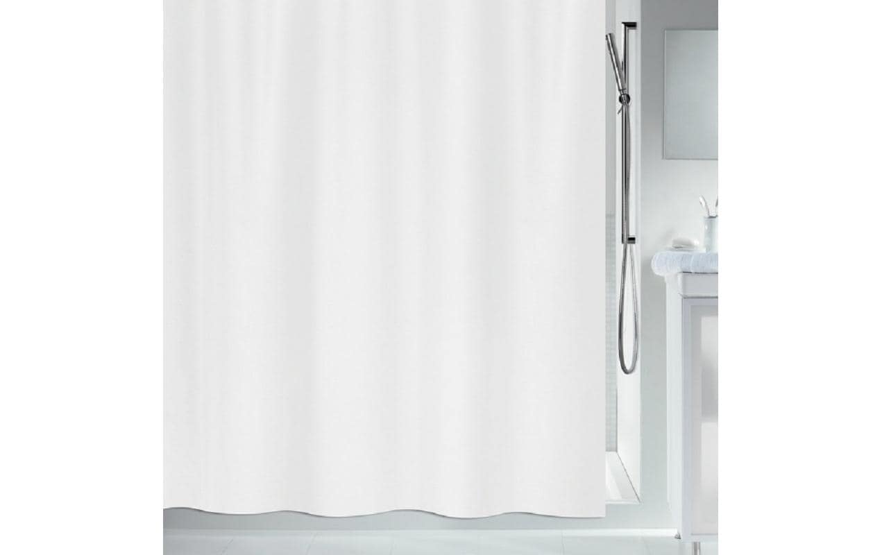 spirella PRIMO Duschvorhang, Weiss Polyester, 240x200 cm (BxH), waschbar 40 °C
