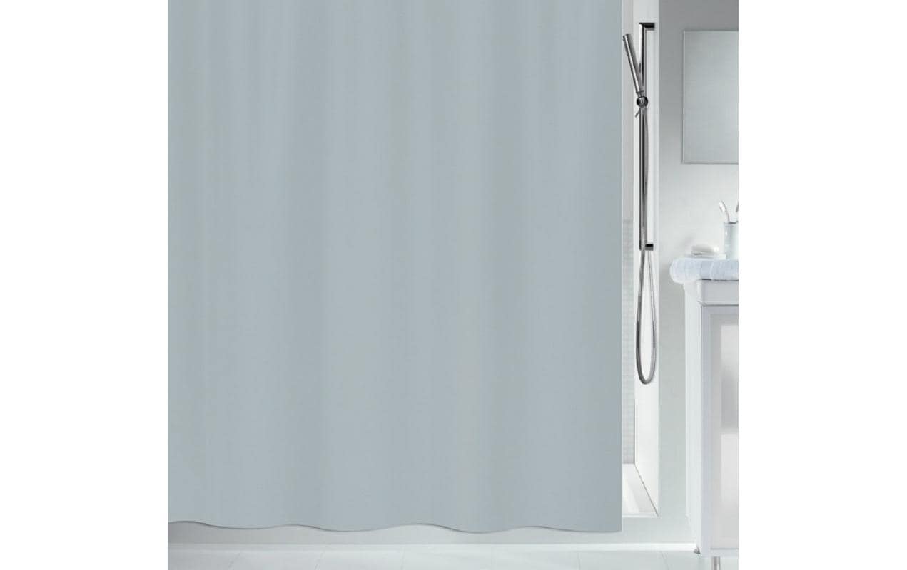 spirella PRIMO Duschvorhang, Grau Polyester, 240x200 cm (BxH), waschbar 40 °C