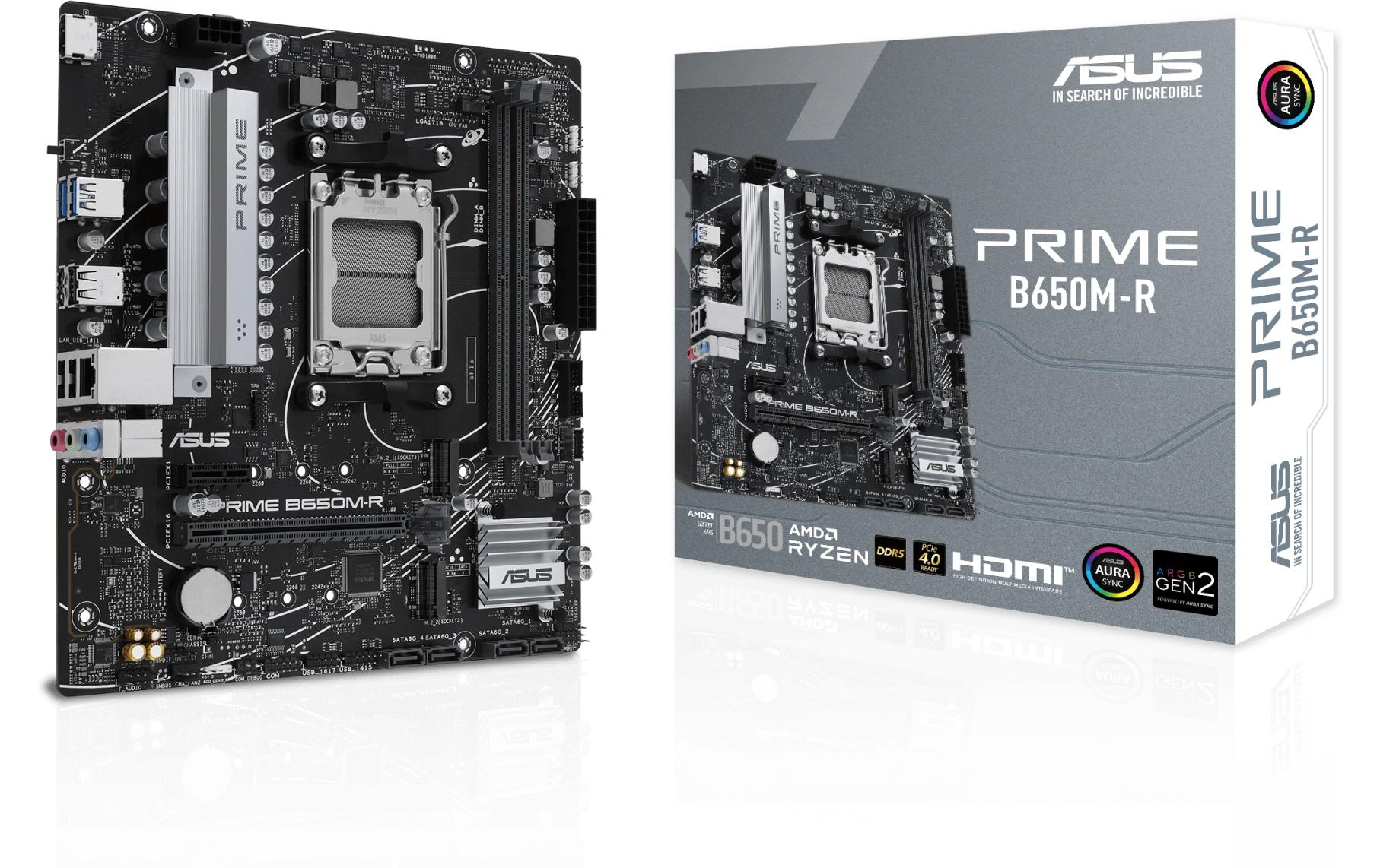 ASUS PRIME B650M-R, mATX AM5, AMD B650, 2x DDR5, PCI-E 4.0, HDMI