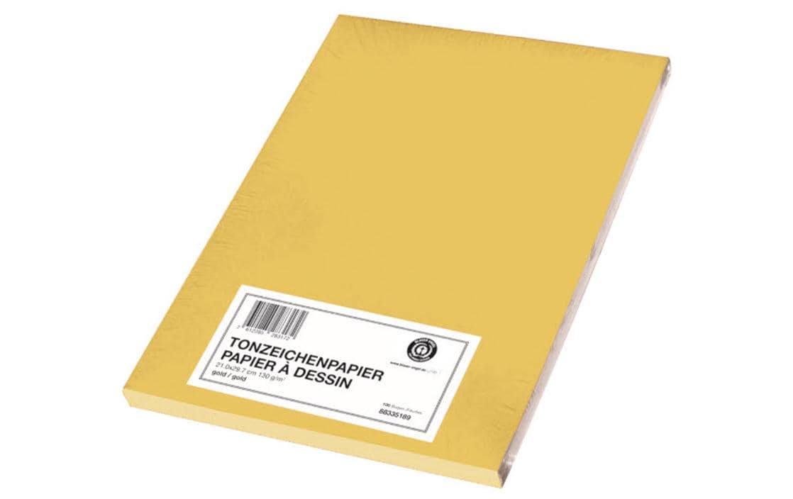 Tonzeichenpapier A4, 100 Stk gold matt