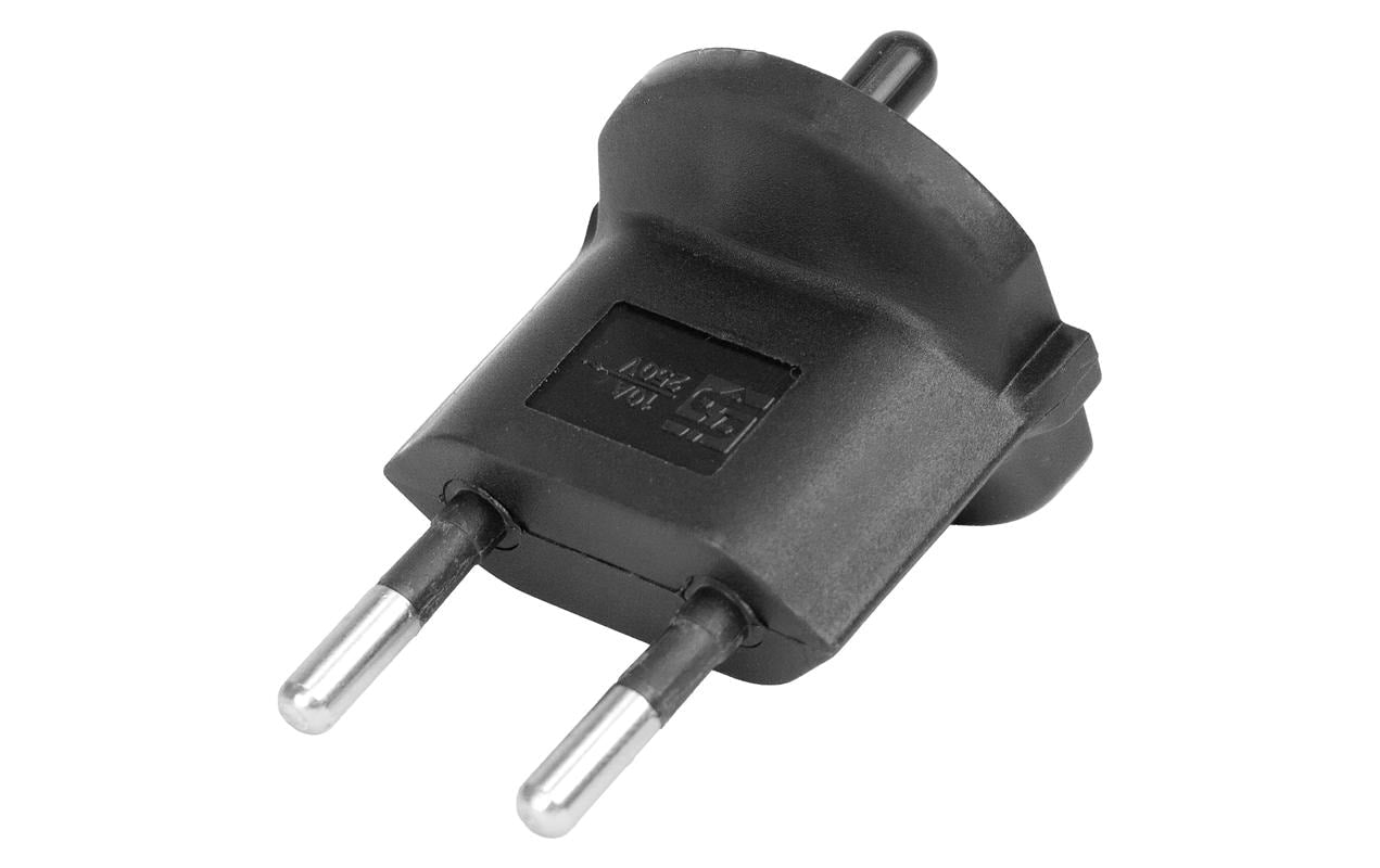 Fixadapter 2-Pol Deutsch auf Stecker CH T11 schwarz, CEE7 auf T11