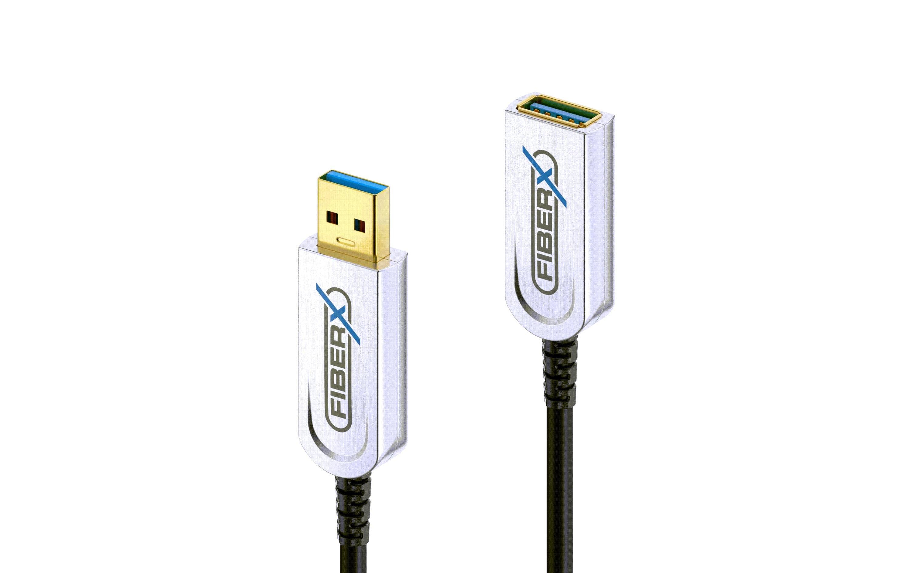 FiberX FX-I650-025 USB 3.2 USB-A AOC Verlängerungskabel 25 m