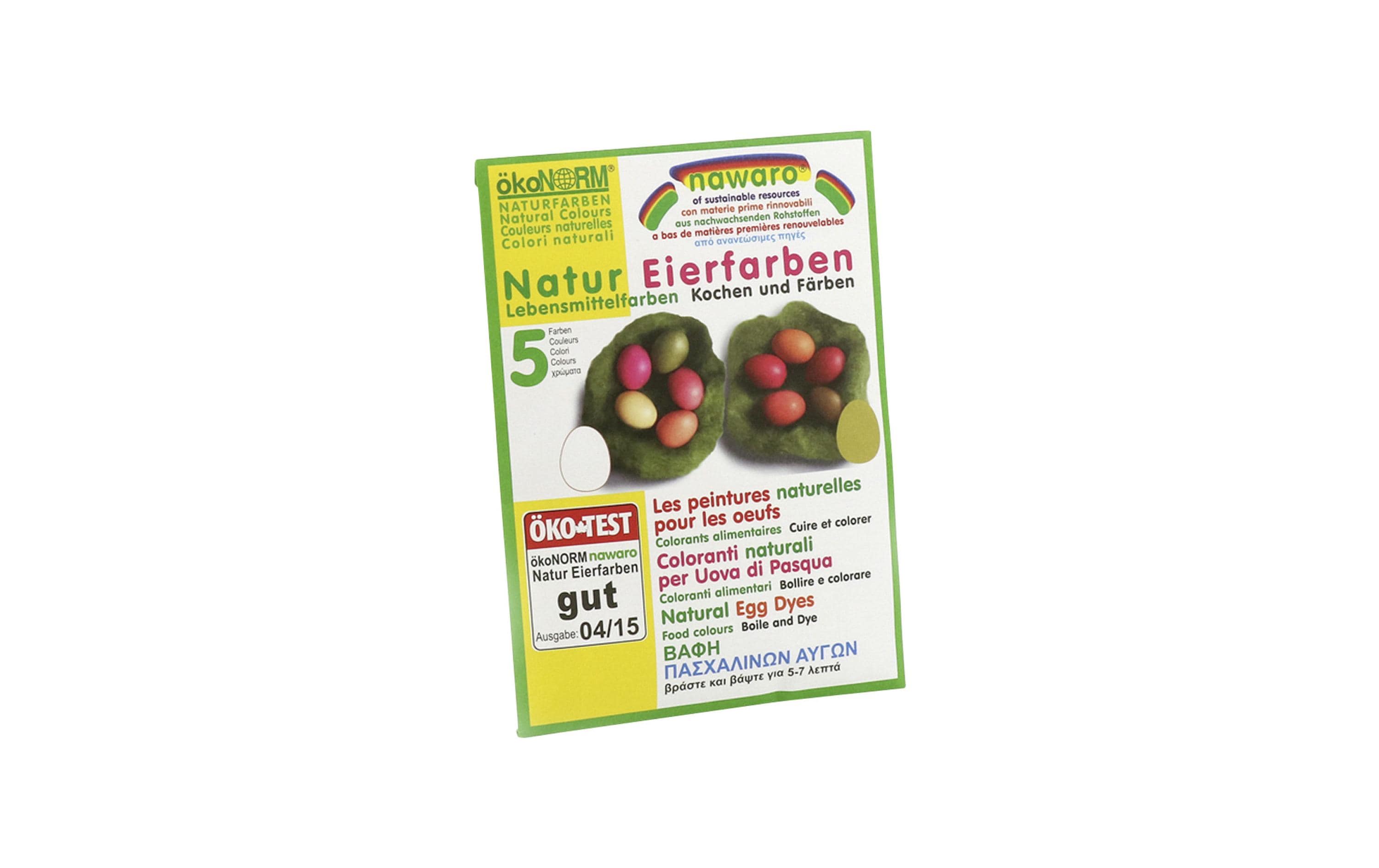 Nawaro Eierfarben Naturfarben Rot, Gelb, Grün, Orange und Pink