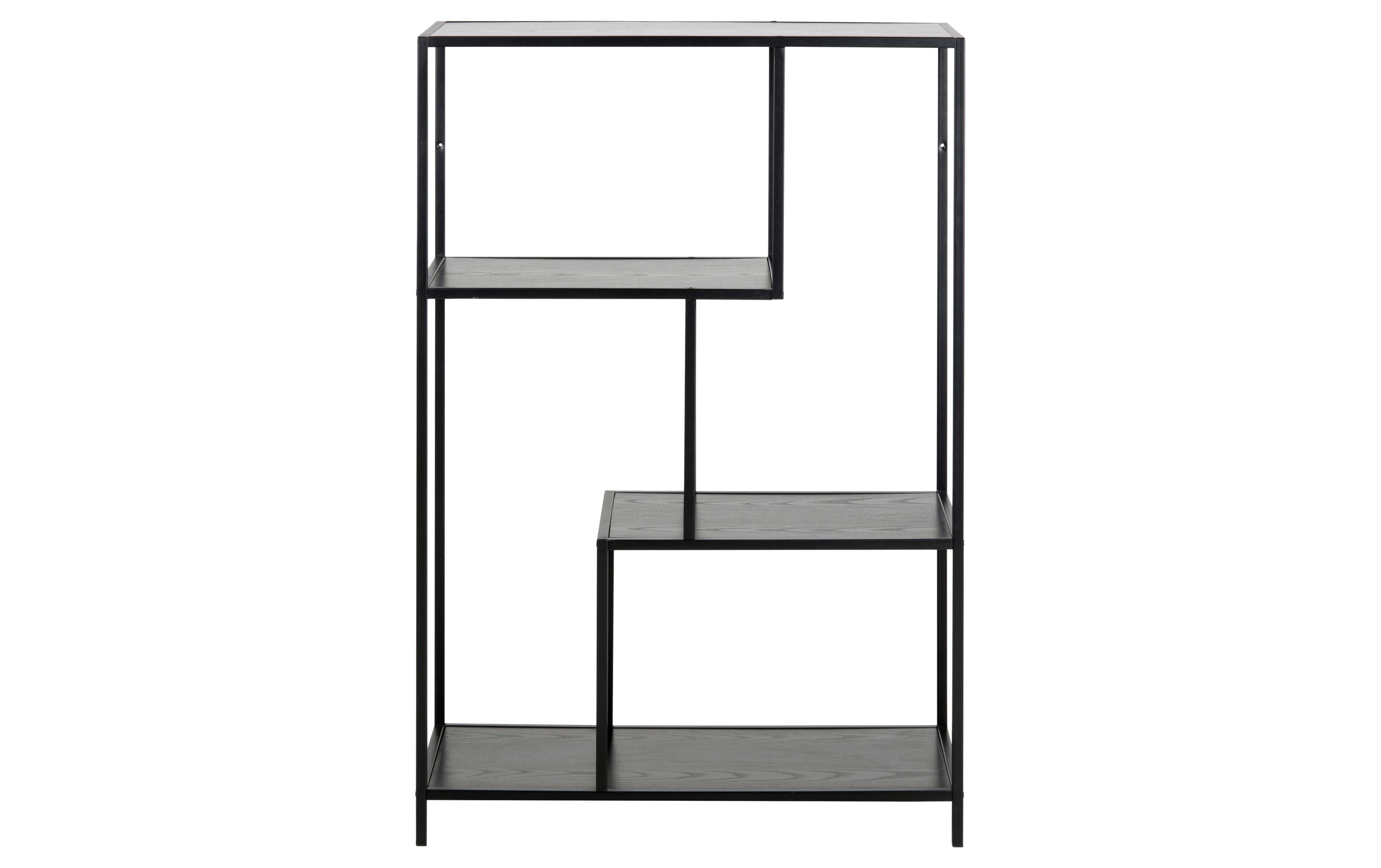 AC Design Regal Seaford MDF/Stahl, 77x35x114 cm, Schwarz
