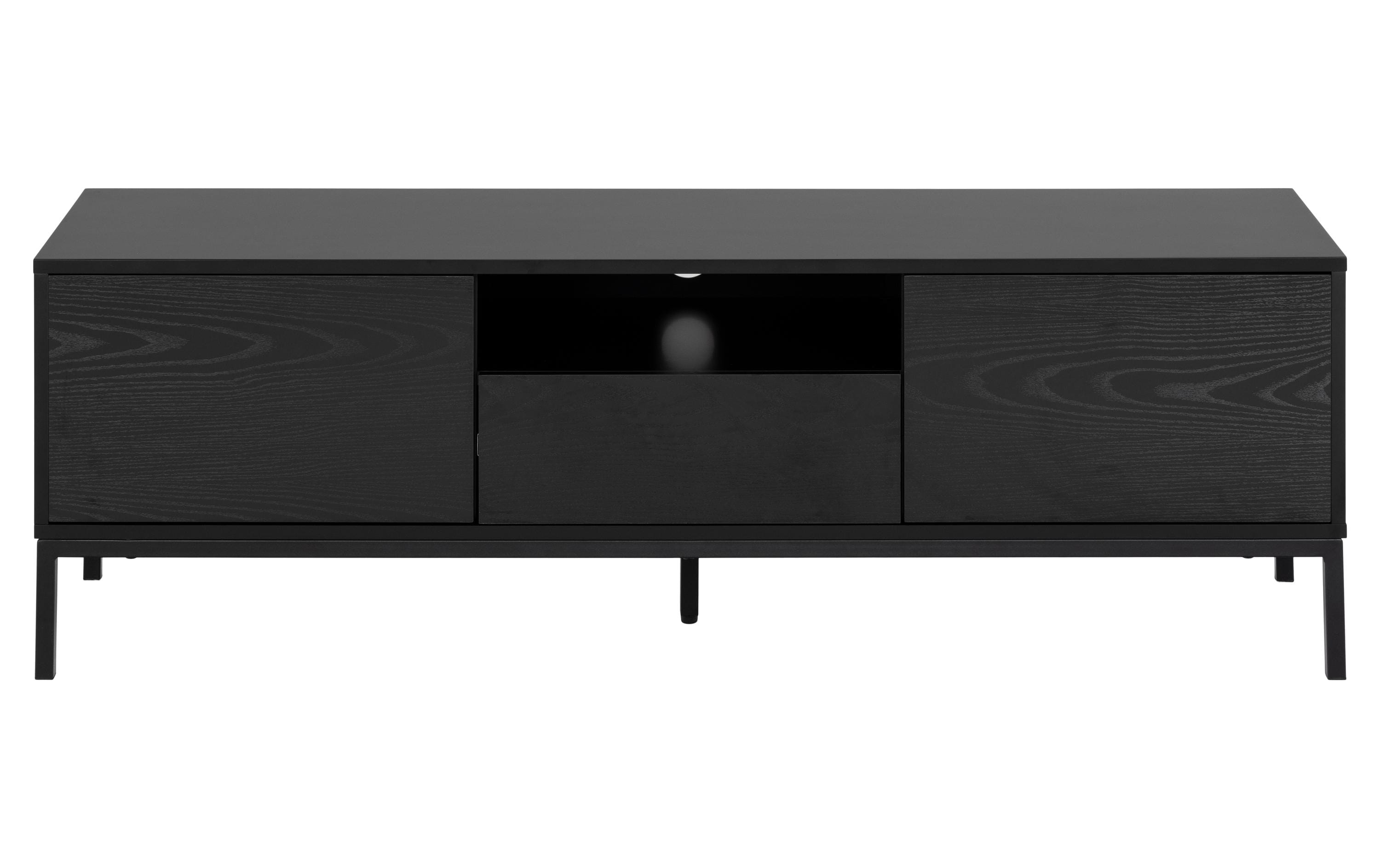 AC Design TV-Möbel Seaford MDF/Stahl, 140x40x45 cm, Schwarz