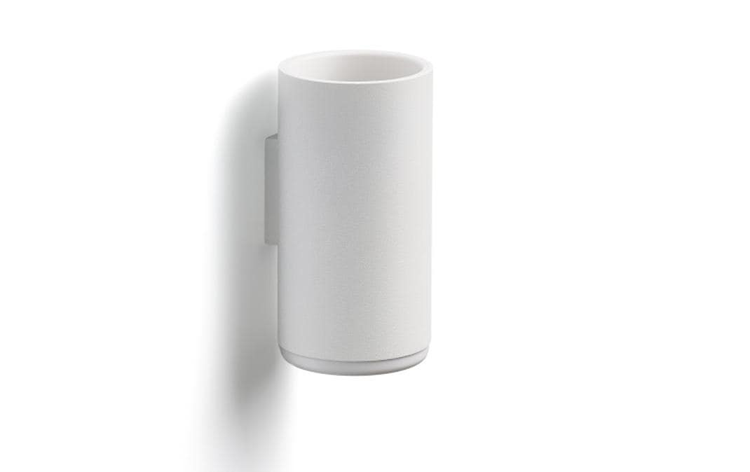 Zone Zahnputzbecher Rim für die Wand weiss, H: 13.6cm, Aluminium, ABS
