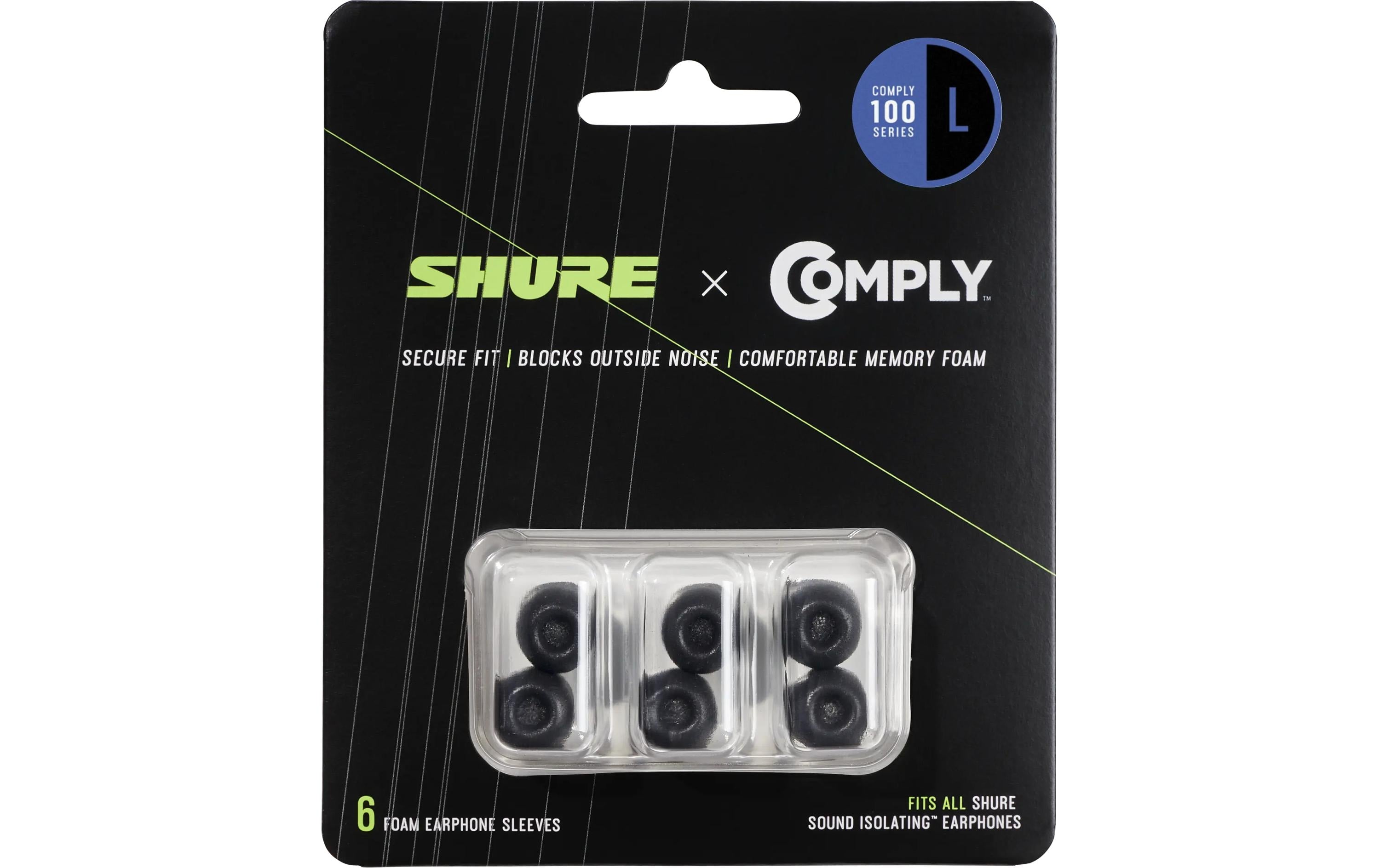 Shure EACYF1-6XS Schaumstoff-Ohrpassstücke, schwarz