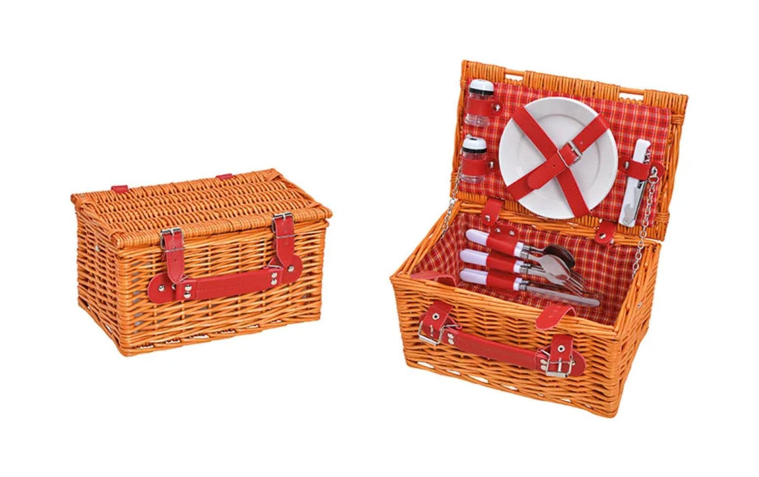 G. Wurm Picknickkorb rot 12er Set, (B/H/T) 30x16x19cm