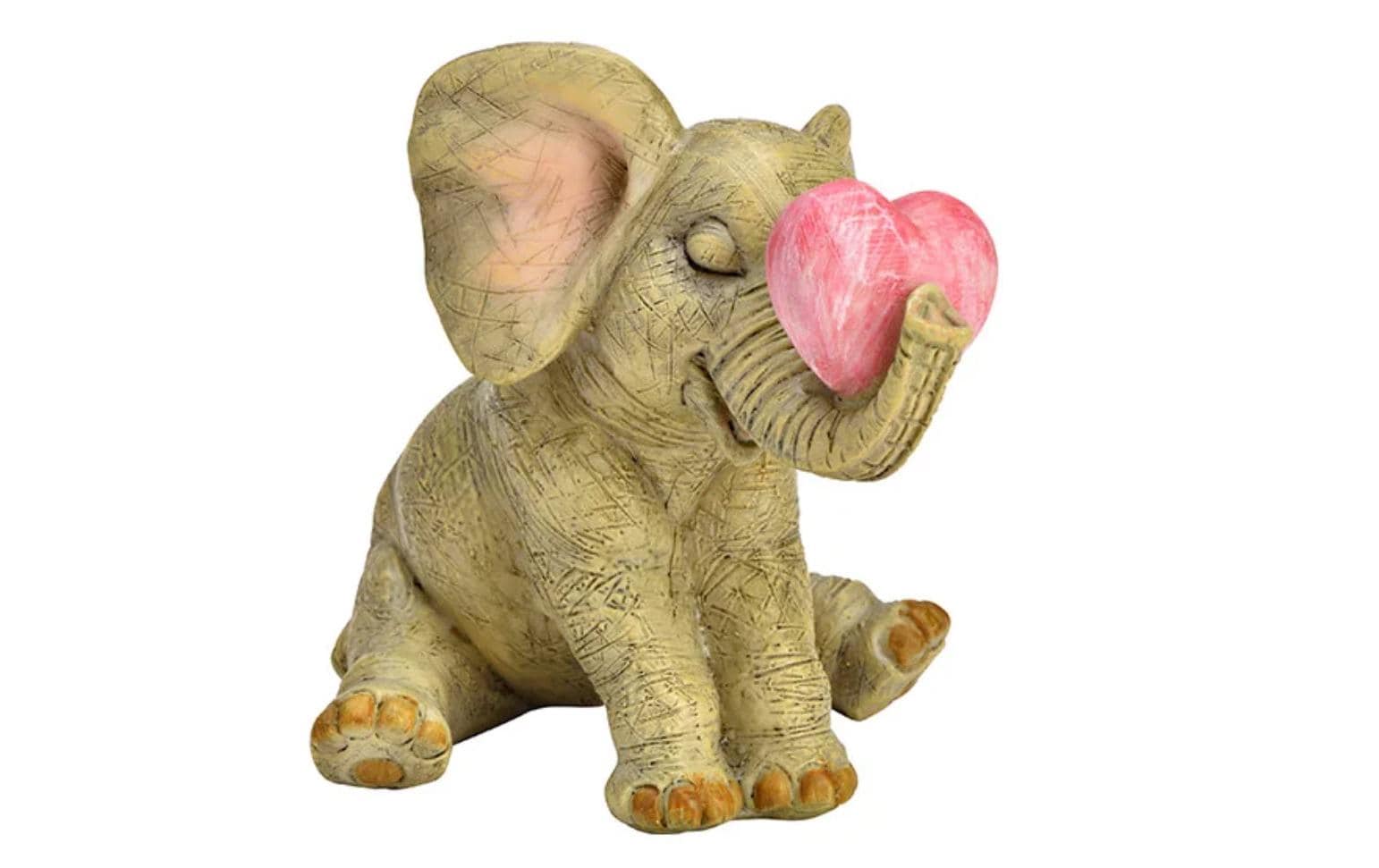 G. Wurm Dekofigur Elefant mit Herz Poly, (B/H/T) 11x9x8cm