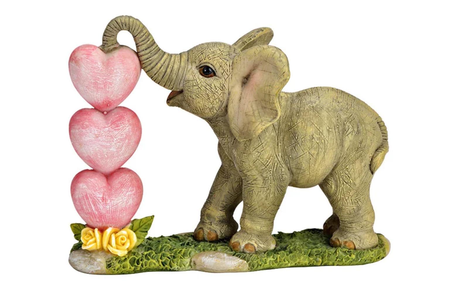 G. Wurm Dekofigur Elefant mit Herz Poly, (B/H/T) 14x11x7cm