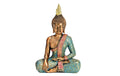 G. Wurm Dekofigur Buddha Türkis Poly, (B/H/T) 13x21x8cm