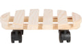 Esschert Design Rolleruntersetzer Rund L Schwarz/Nature