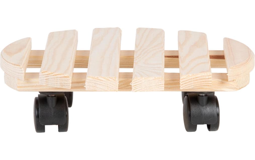 Esschert Design Rolleruntersetzer Rund L Schwarz/Nature
