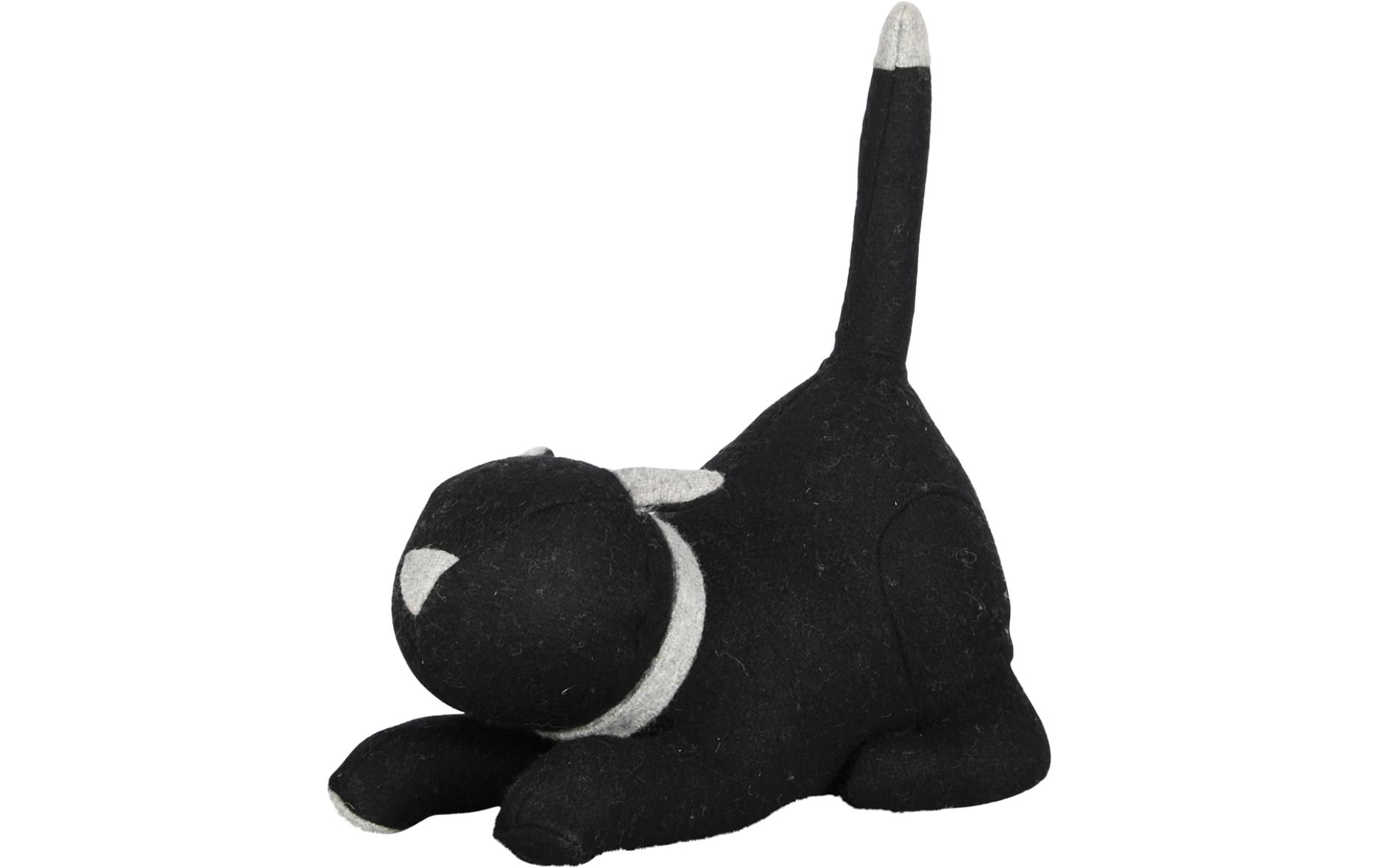 Esschert Design Türstopper Katze aus Filz marmorsplit, Polyesterfüllung, 26x11.5x27cm