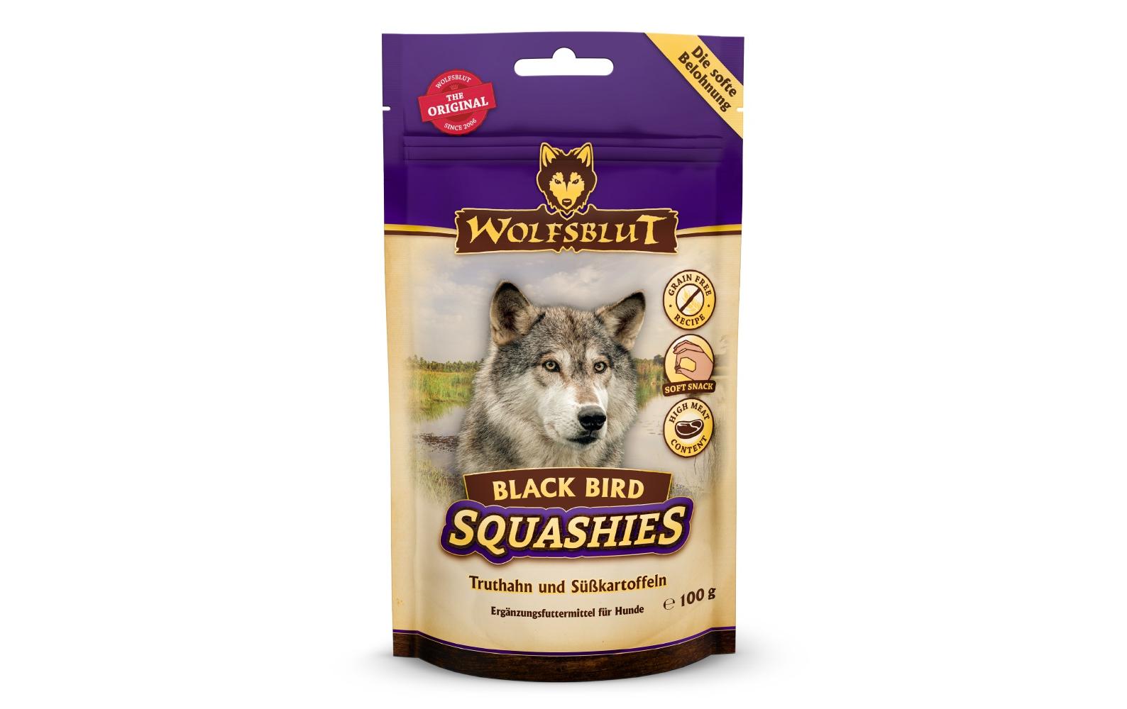 Wolfsblut Dog Squashies Black Bird Truthahn mit Süsskart. 100g