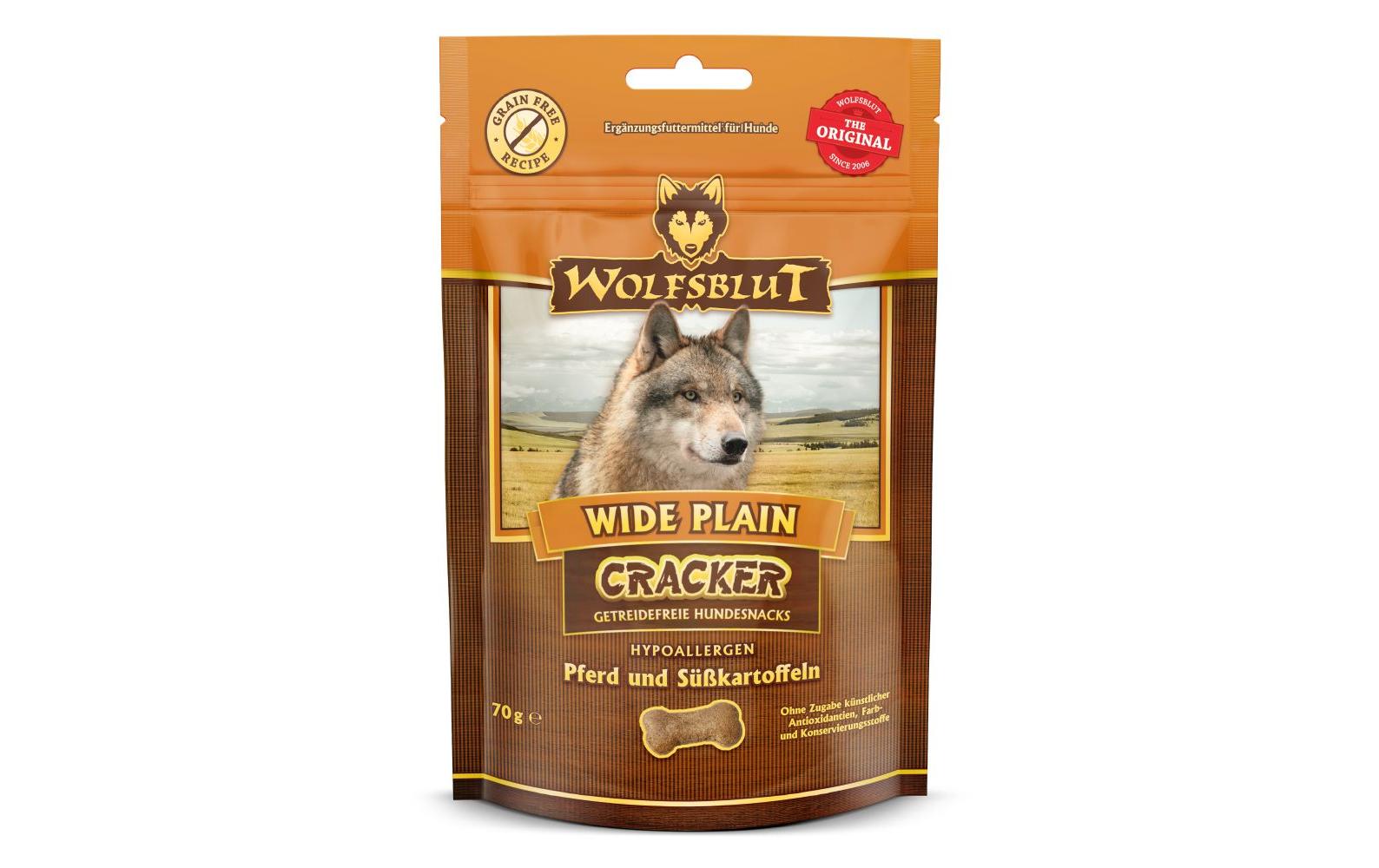 Wolfsblut Dog Cracker Wide Plain Pferd mit Süsskartoffel 70g