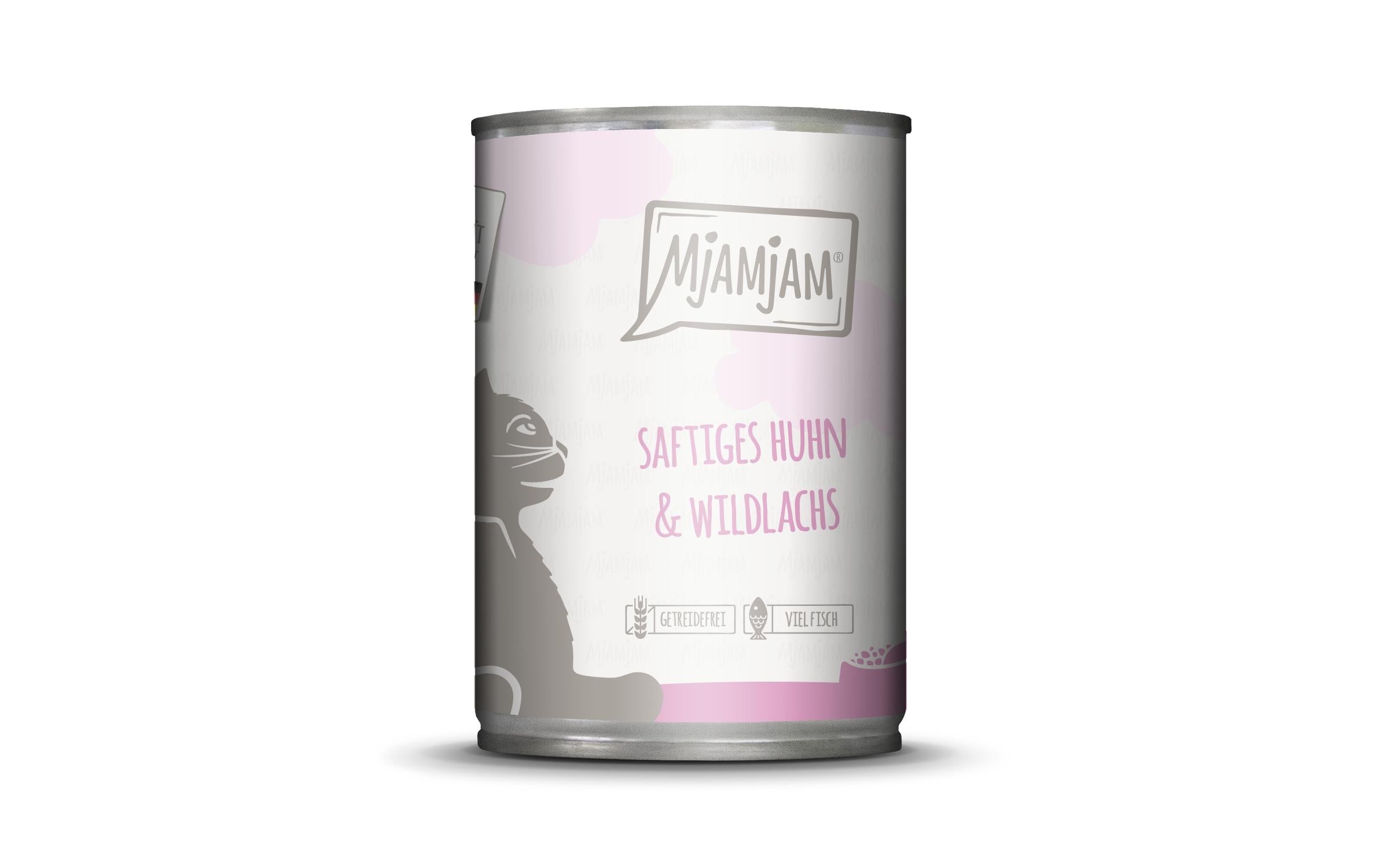 Mjamjam Cat Dose leckere Mahlzeit 400g Huhn & Wildlachs