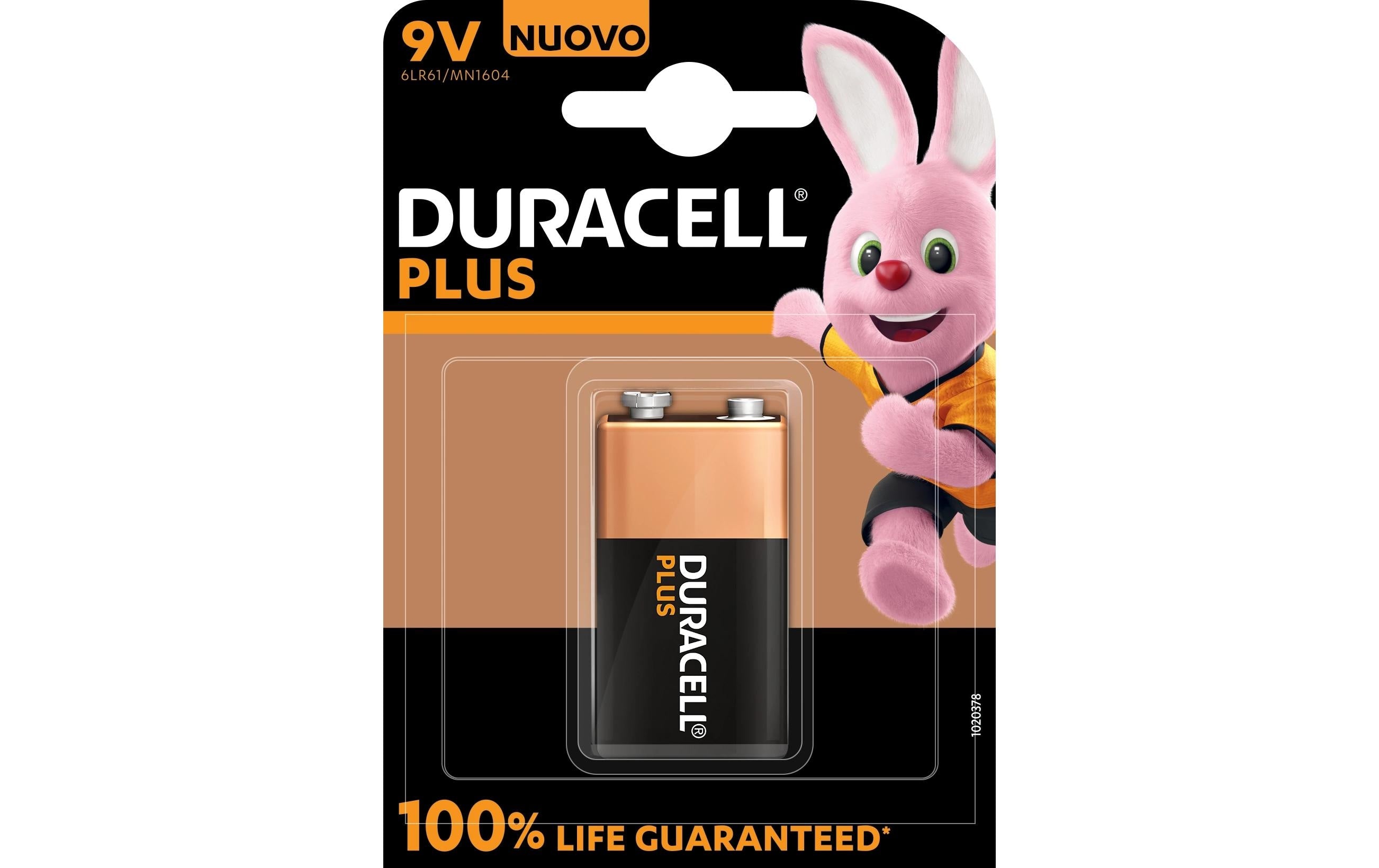 DURACELL 9V Plus Power MN1604 6LR61 K1 9,0 Volt, 1 Stück