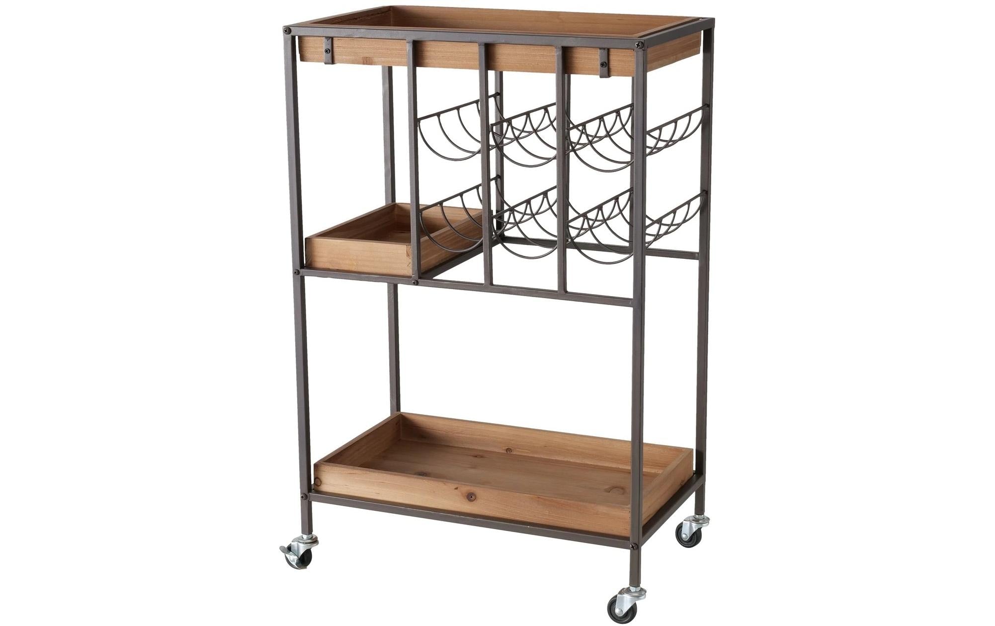 Boltze Bartrolley Minola Metall, MDF Holz, CN, L:50,B:30,H:78cm