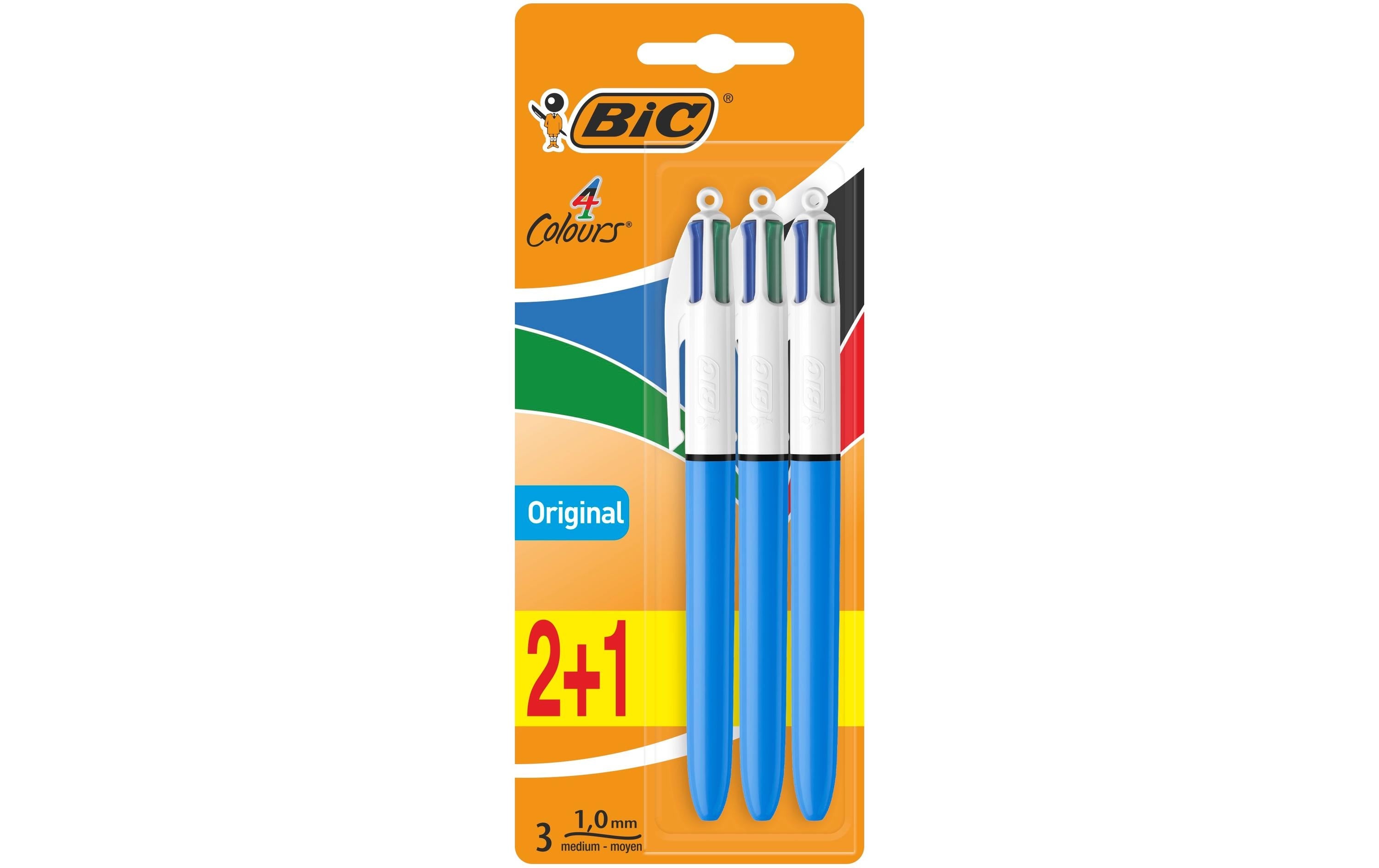 Bic 4 Colours Original Kugelschreiber blau, 3 Stk.