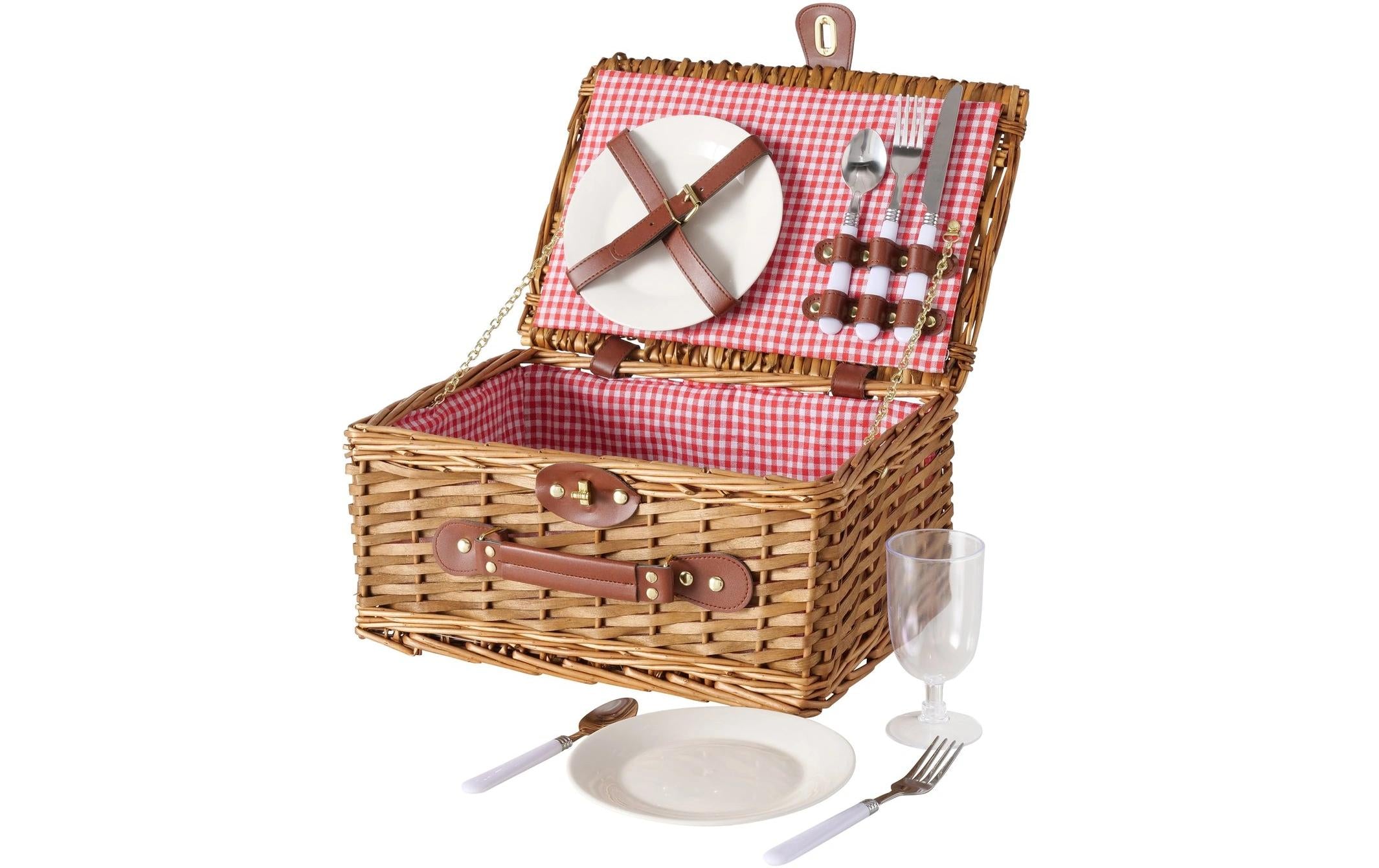 Boltze Picknickkorb Darcel H 19 cm, B 28 cm, Holzart: Weide, Pappel